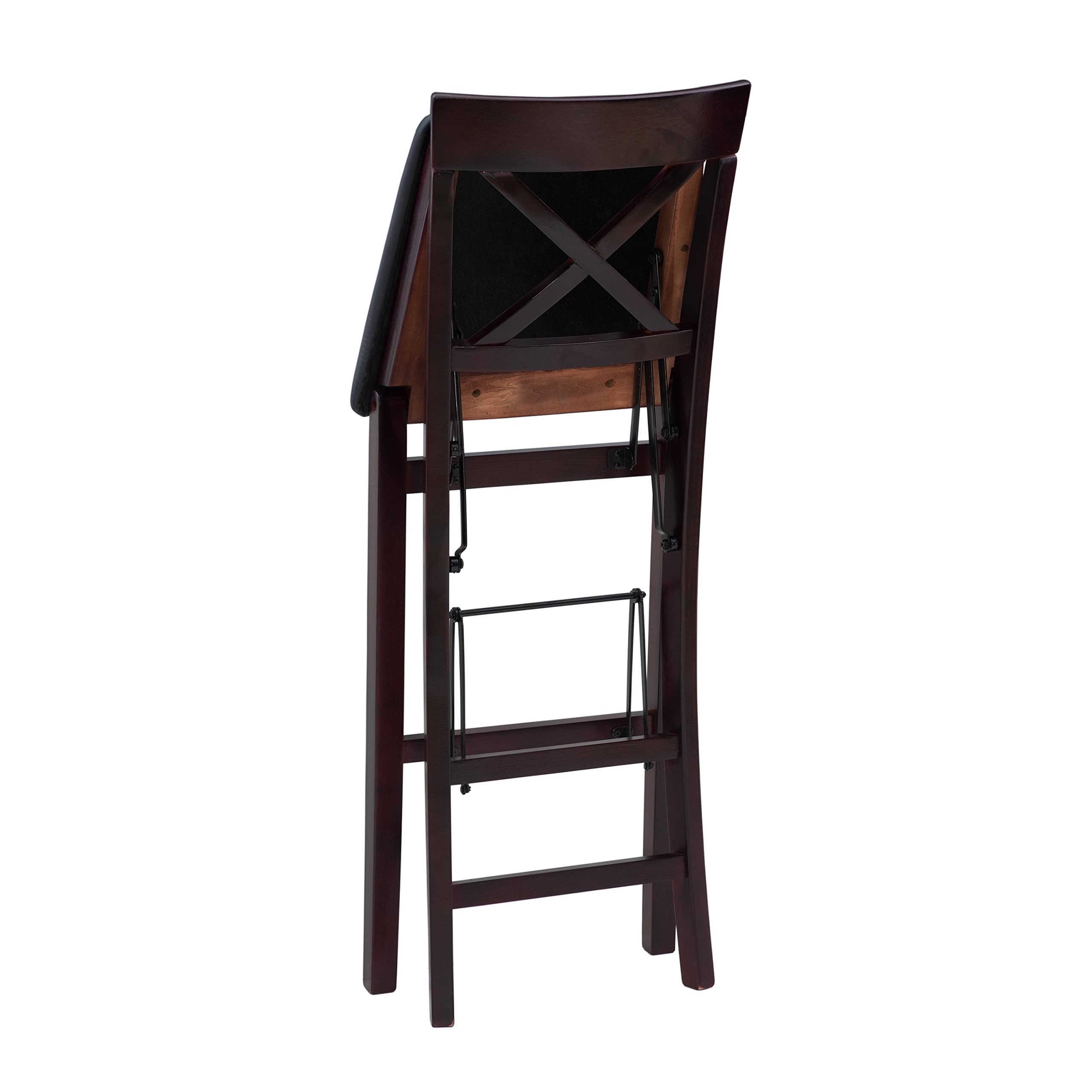 Linon Triena X Back Folding Bar Stool, Merlot/Brown