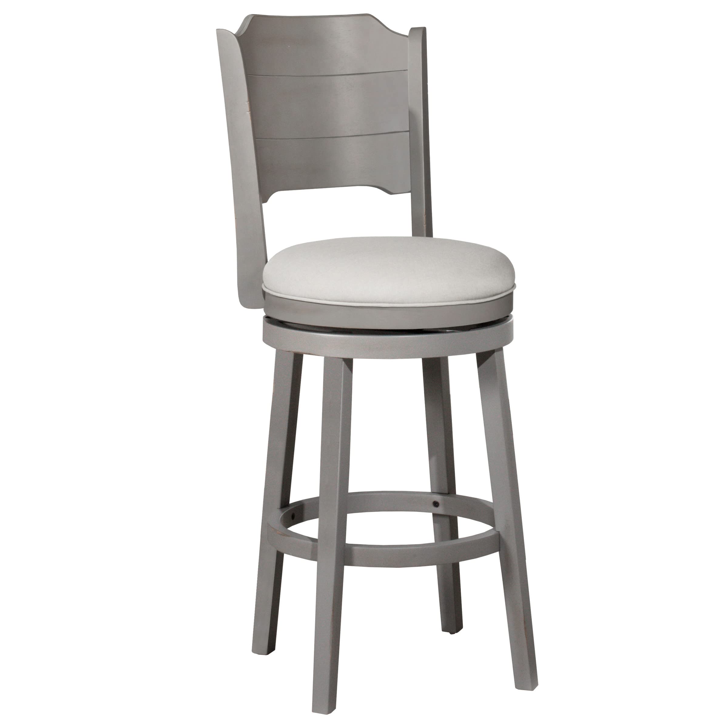 Hillsdale Clarion Wood Swivel Bar Height Stool, Distressed Gray