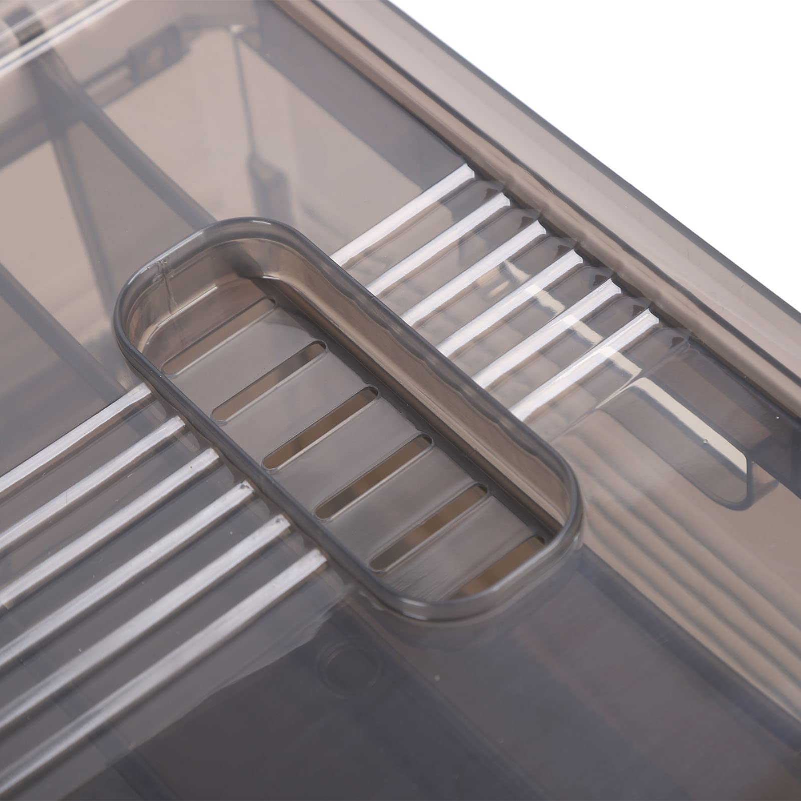 Foldable Closet Organizers, Clothing Compartment Storage Box Stackable Save Space Slide Rail Design Clear PP for Bedroom (with Lid 9 Grids)