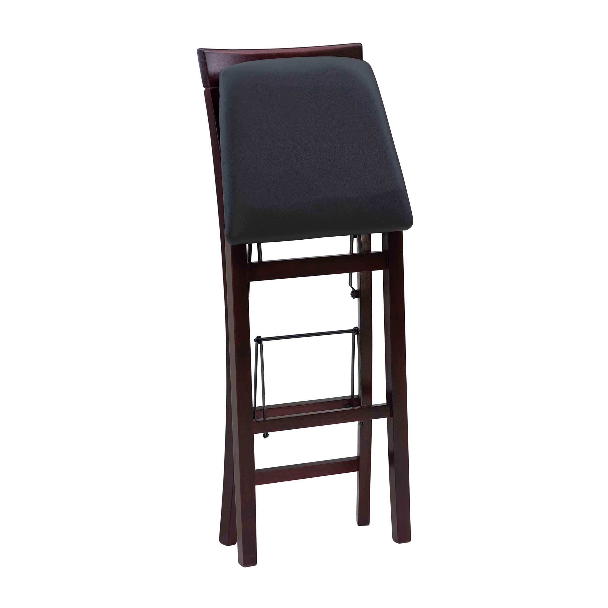 Linon Triena X Back Folding Bar Stool, Merlot/Brown