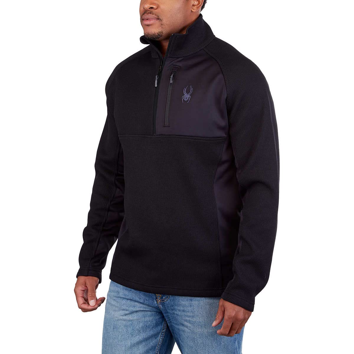 Spyder Men’s Black Gait Half-Zip Jacket – Size M, Lightweight & Stylish