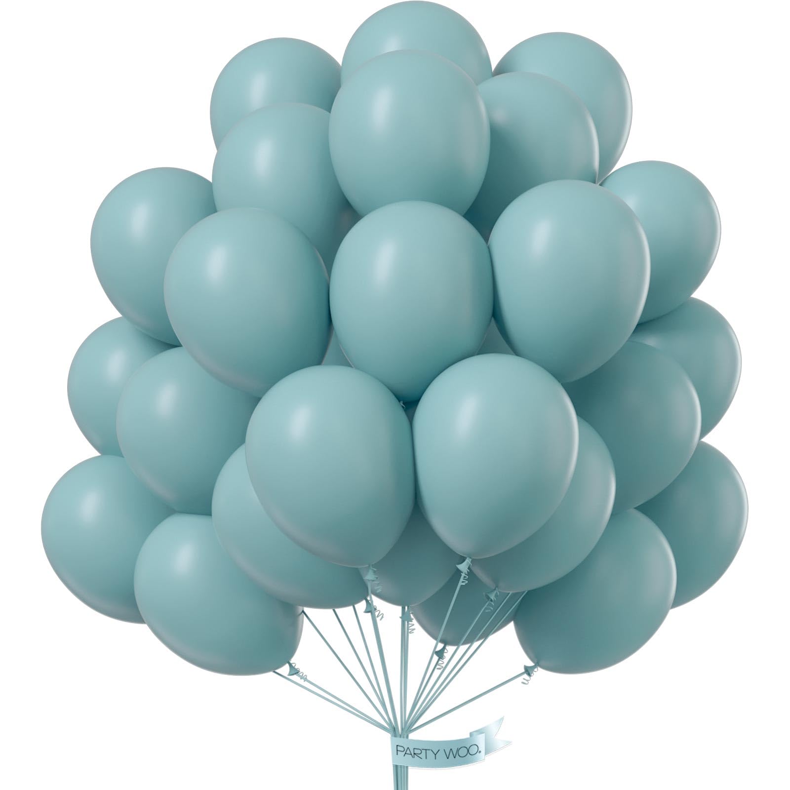 PartyWoo Pale Aqua Balloons, 105 pcs 12 Inch Boho Blue Balloons, Pale Blue Balloons for Balloon Garland or Balloon Arch as Party Decorations, Birthday Decorations, Baby Shower Decorations, Blue-F28