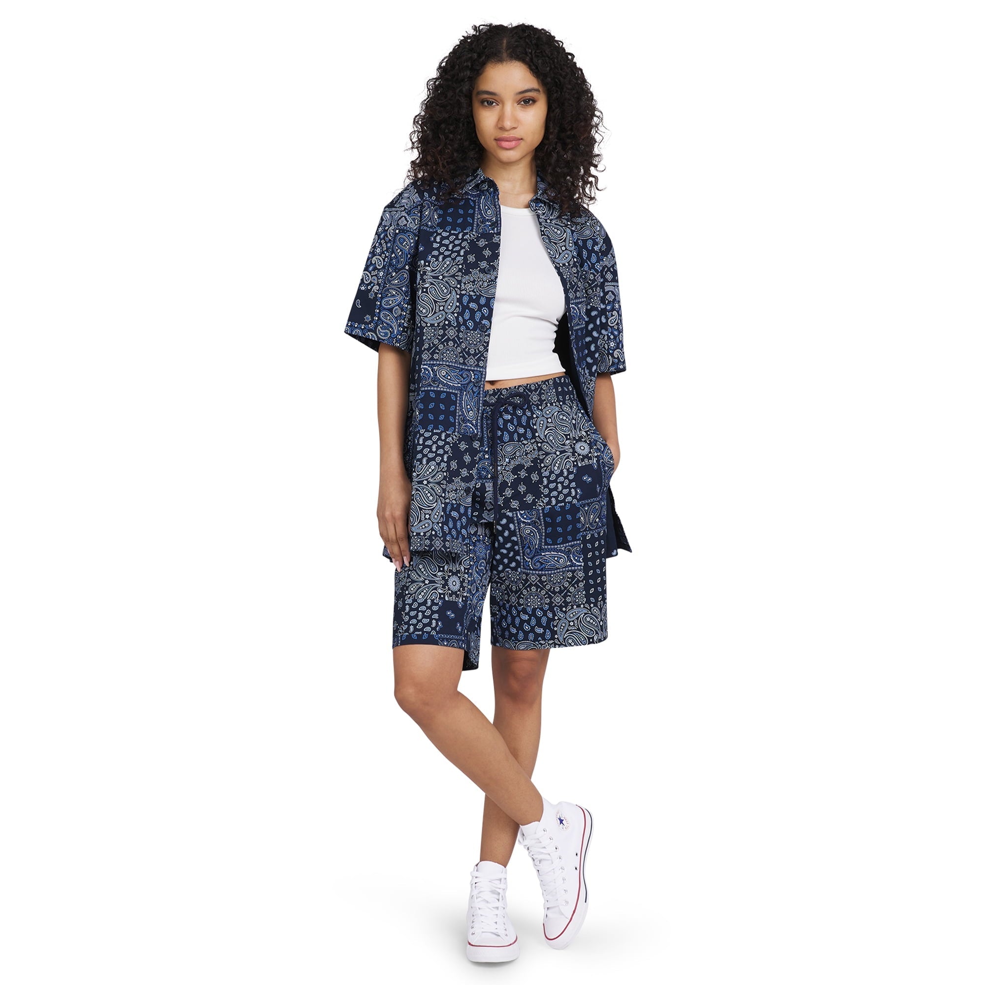 المقاس: 2XL - شورت رجالي من Dogg Supply by Snoop Dogg مصنوع من القطن المرن بنقشة البايزل، سهل الارتداء مع جيوب، للرجال والنساء.