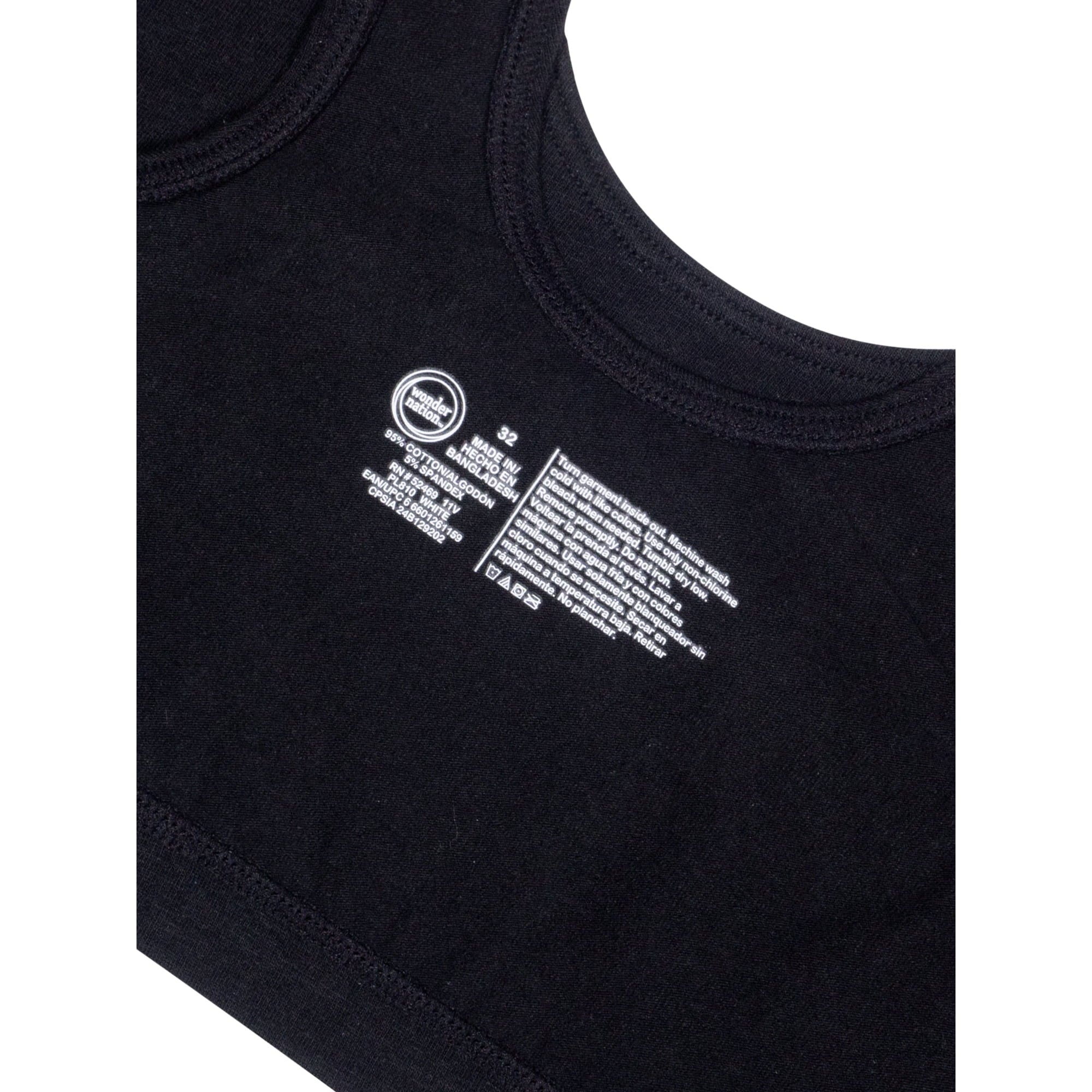 المقاس: XL - حمالة صدر قطنية للبنات من Wonder Nation، عبوة من قطعتين