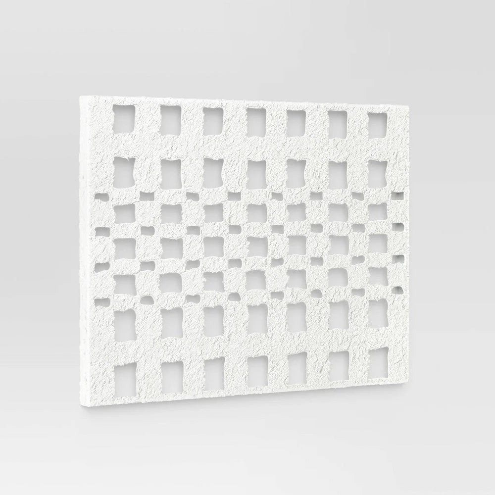 76 cm X 56 cm - Metal and Paper Pulp Geometric Wall Sculpture Off-White - Thresholdâ„¢
