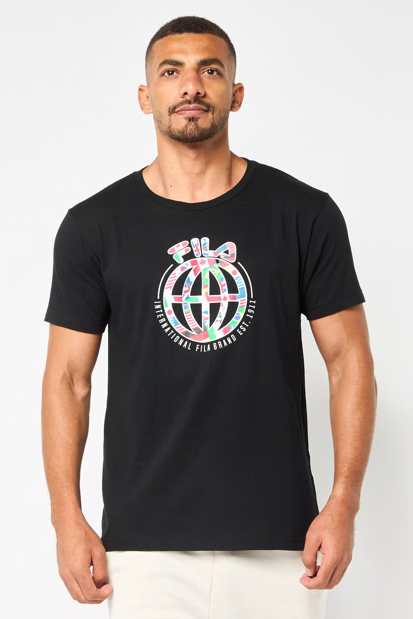 Fila AJAYI TEE Men Sportswear Fit Short Sleeve Outdoor T-Shirt, Black