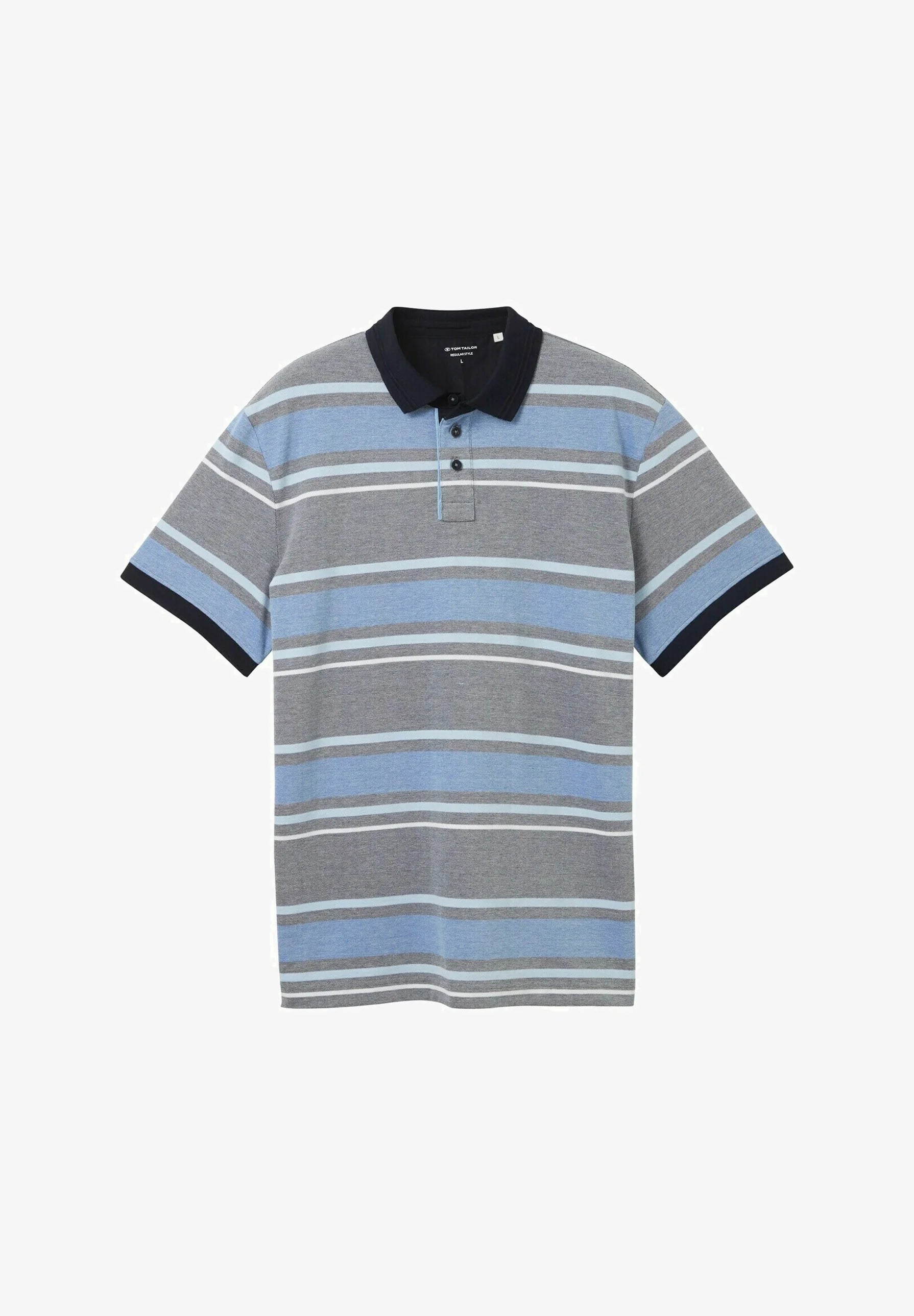 TOM TAILOR Polo Shirt - Sure Blue Multi Stripe
