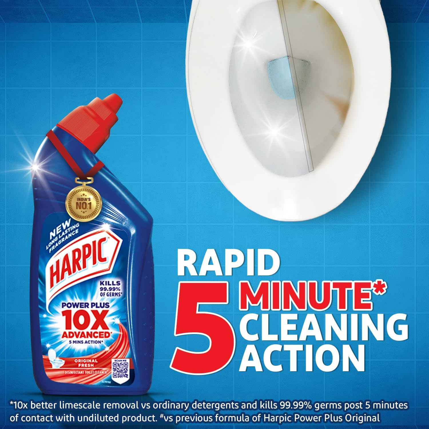 Harpic Disinfectant Toilet Cleaner Liquid, Original - 500 ml | India's # 1 Toilet Cleaner