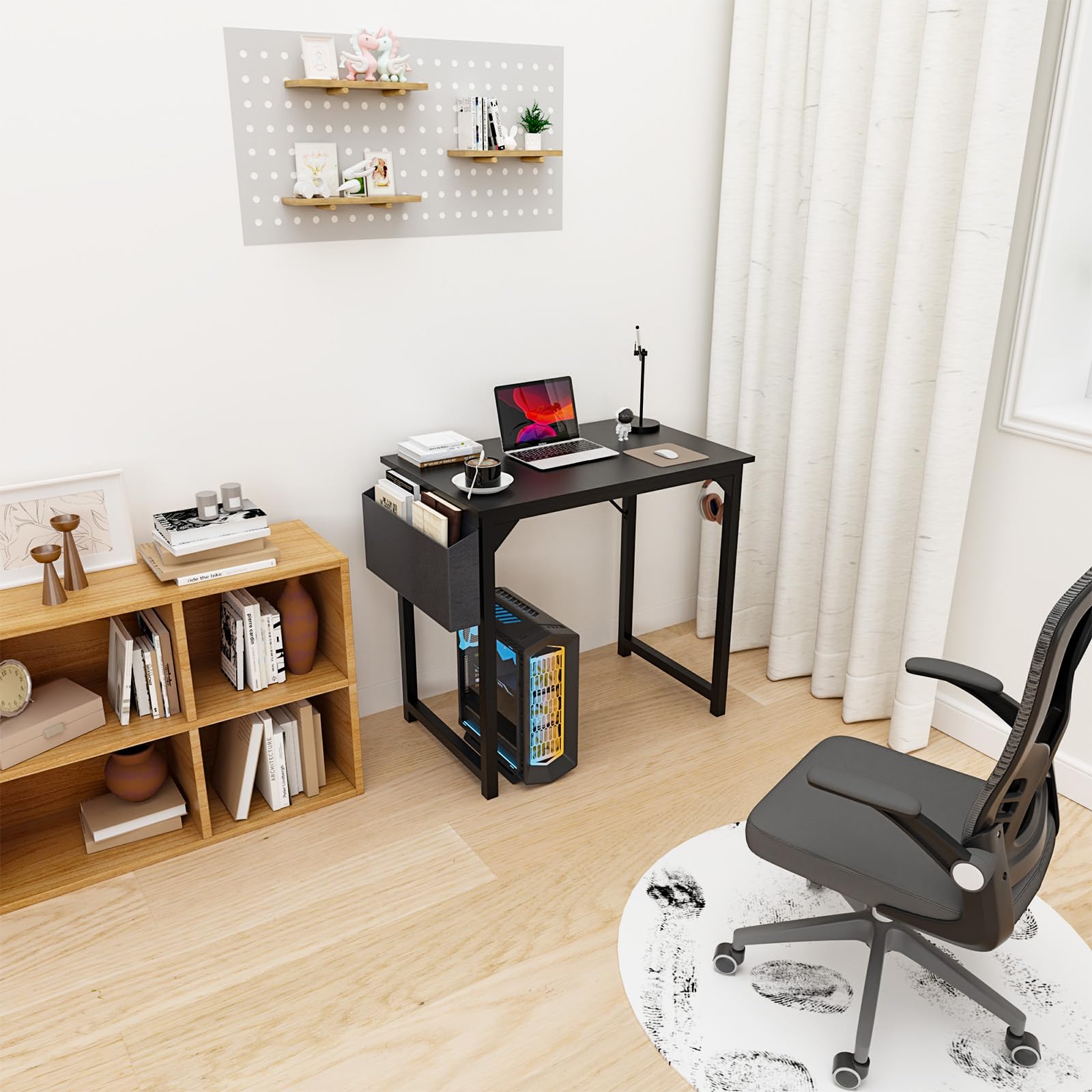 DUMOS Office Small Computer Desk Modern Simple Style/ Black