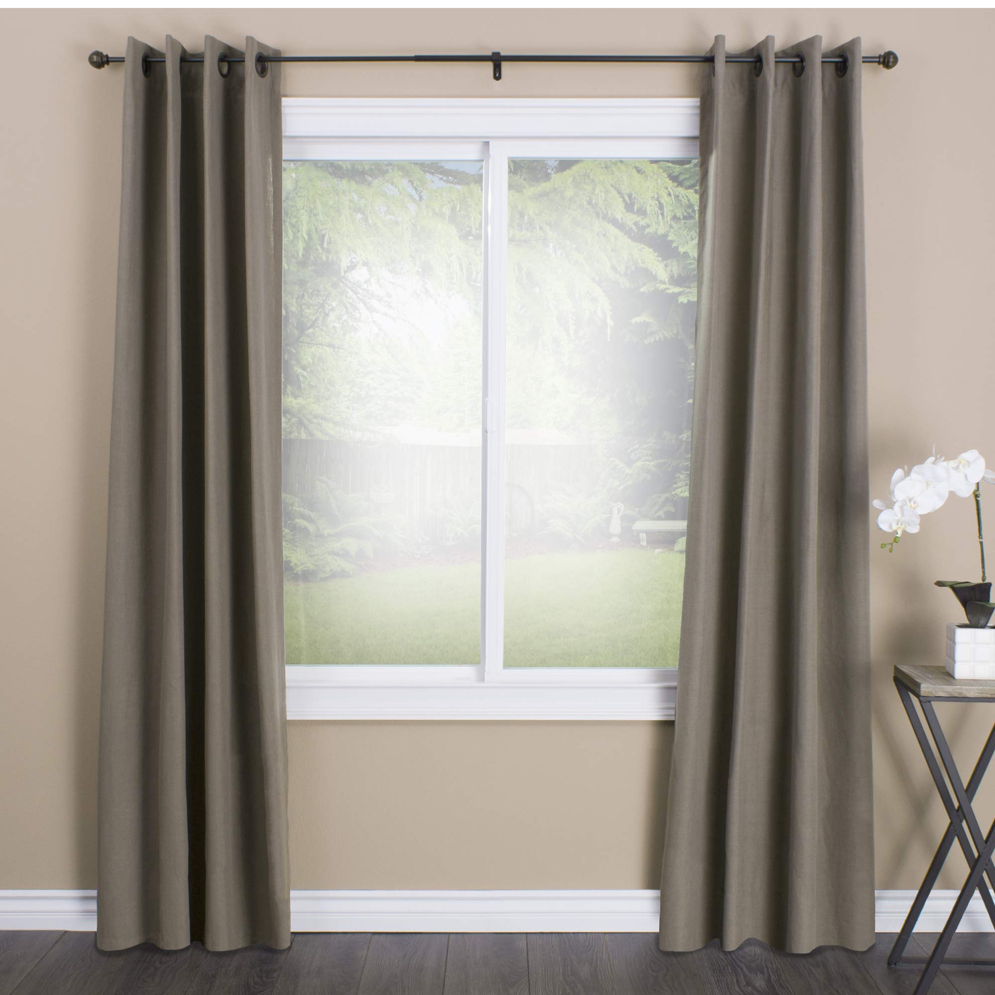 مجموعة قضبان ستائر ديكوبوليتان ذات وجهين، 2 سم، من 66 سم إلى 122 سم، برونزي عتيق