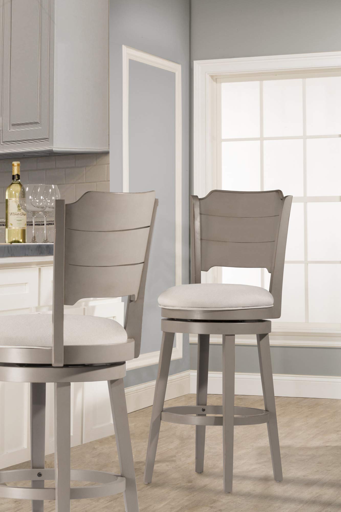 Hillsdale, Clarion Swivel Bar Height Stool, Sea White