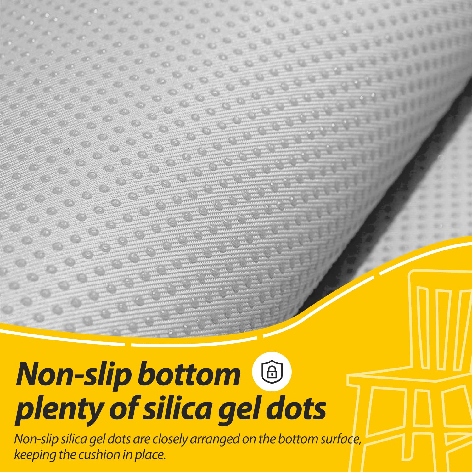 AAAAAcessories D-Shaped Chair Cushions for Dining Chairs with Ties and Removable Cover, 43 cm W x 40 cm L x 5 cm H, Set of 6, Blue