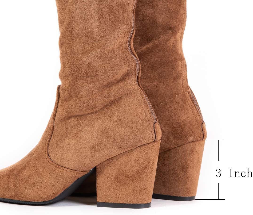 المقاس: 41 - حذاء NNG نسائي فوق الركبة من جلد السويد يصل إلى الفخذ