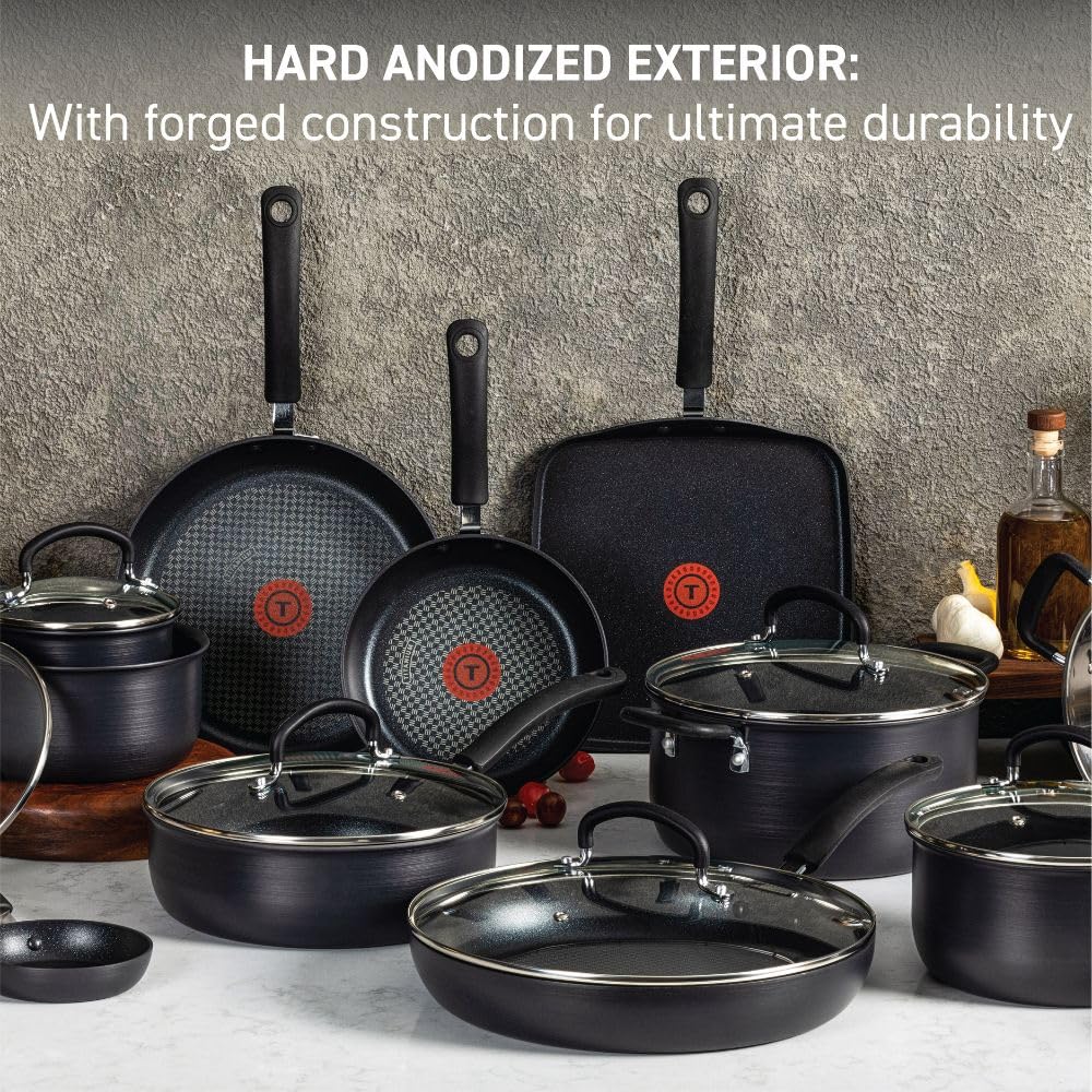 T-fal Ultimate Hard Anodized Nonstick Cookware Set 17 Piece