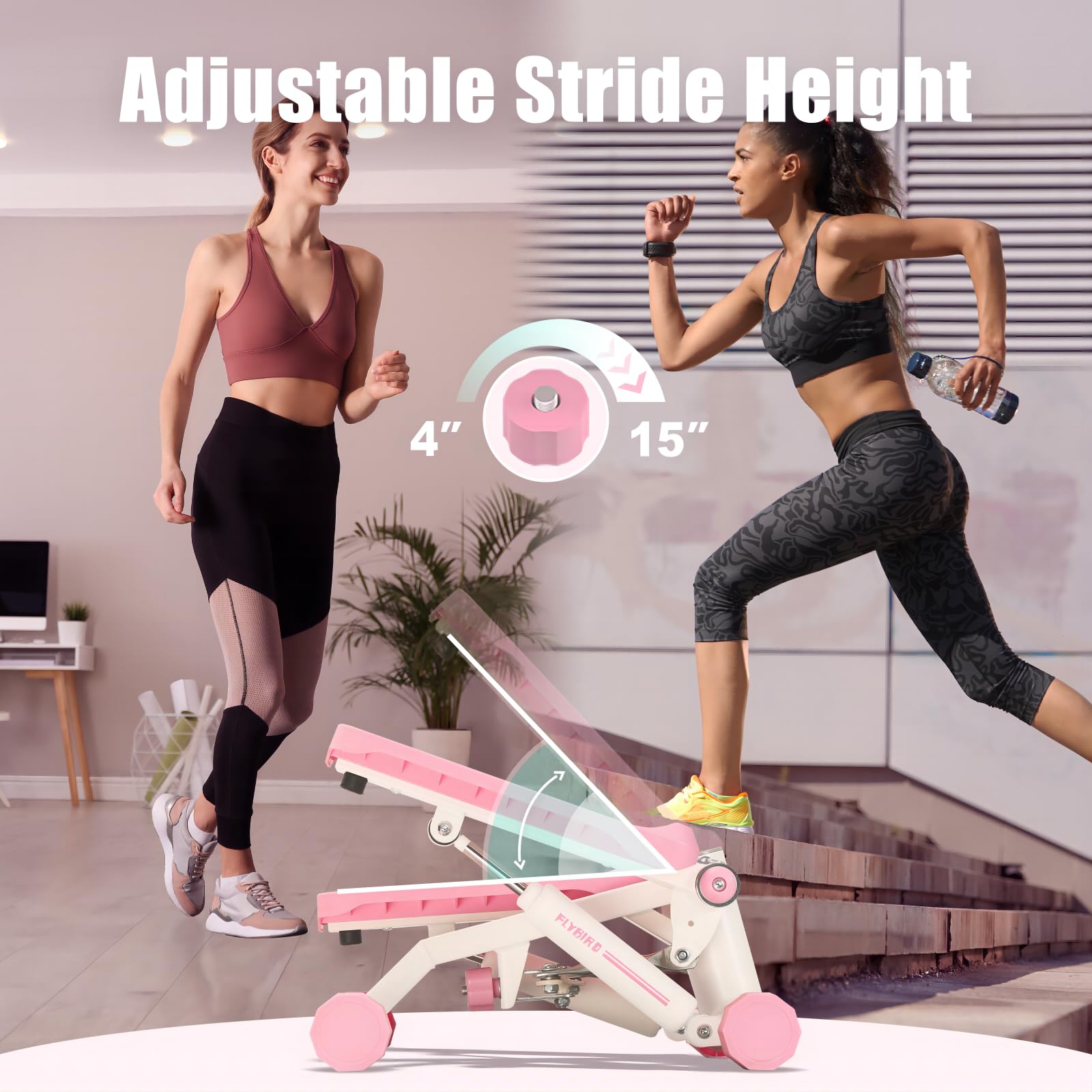 FLYBIRD Stepper for Exercise, Stair Stepper with Resistance Bands