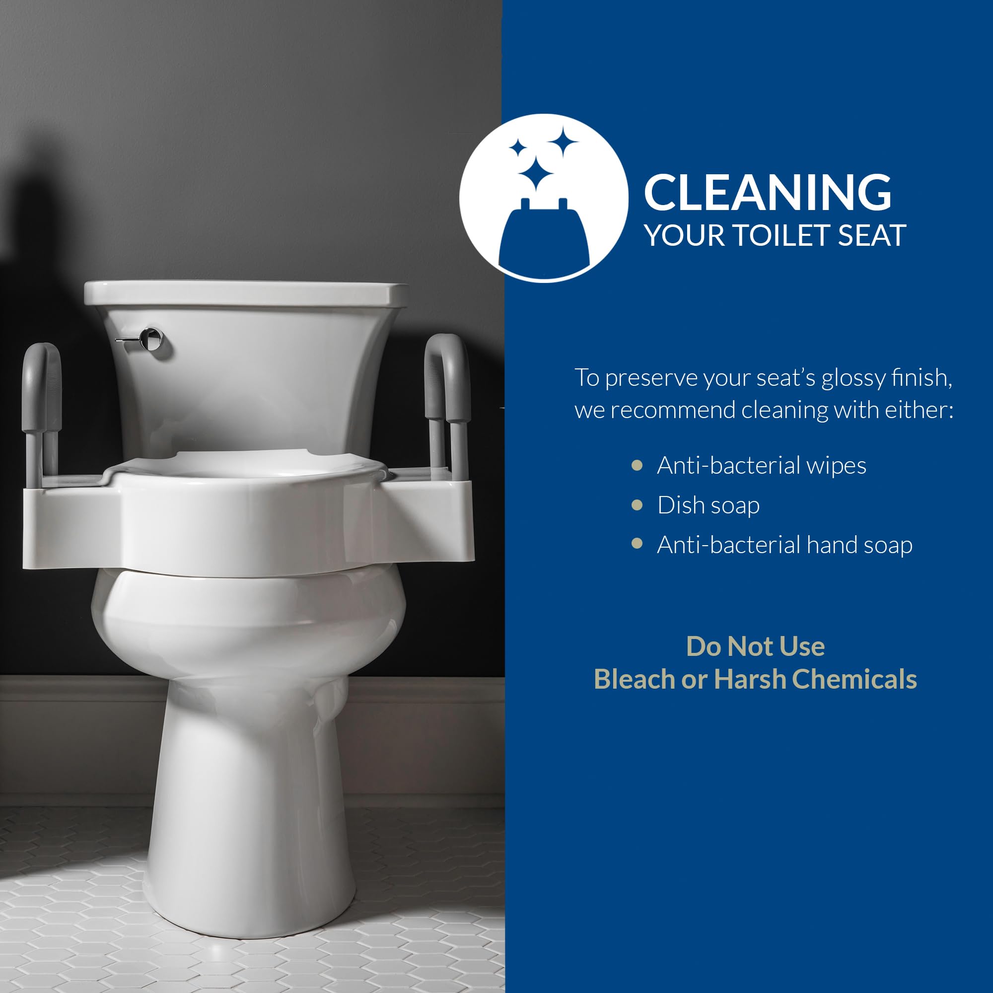 Bemis Rise Toilet Seat with Dual Lock and Security Arms