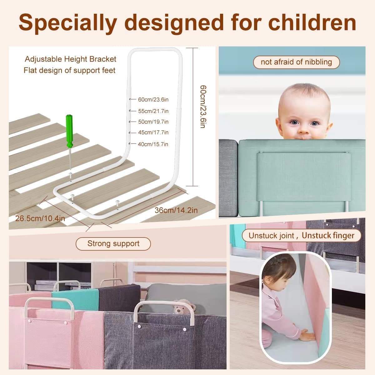 Bed Rail Guard for Toddler,Upgrade Reinforced Safety Bed Fence Protector Rail,Baby Crib Rail Guard,Free Combination & Adjustable Height, Fit Twin,Double,Full Size Queen & King Bed (28 x 50 CM, 1 Pcs)