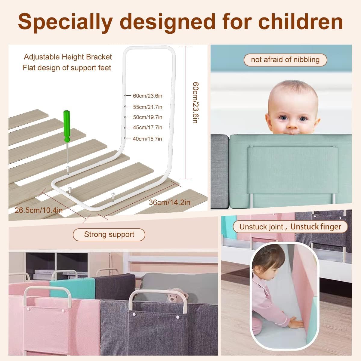 Bed Rail Guard for Toddler,Upgrade Reinforced Safety Bed Fence Protector Rail,Baby Crib Rail Guard,Free Combination & Adjustable Height, Fit Twin,Double,Full Size Queen & King Bed (28 x 50 CM, 1 Pcs)