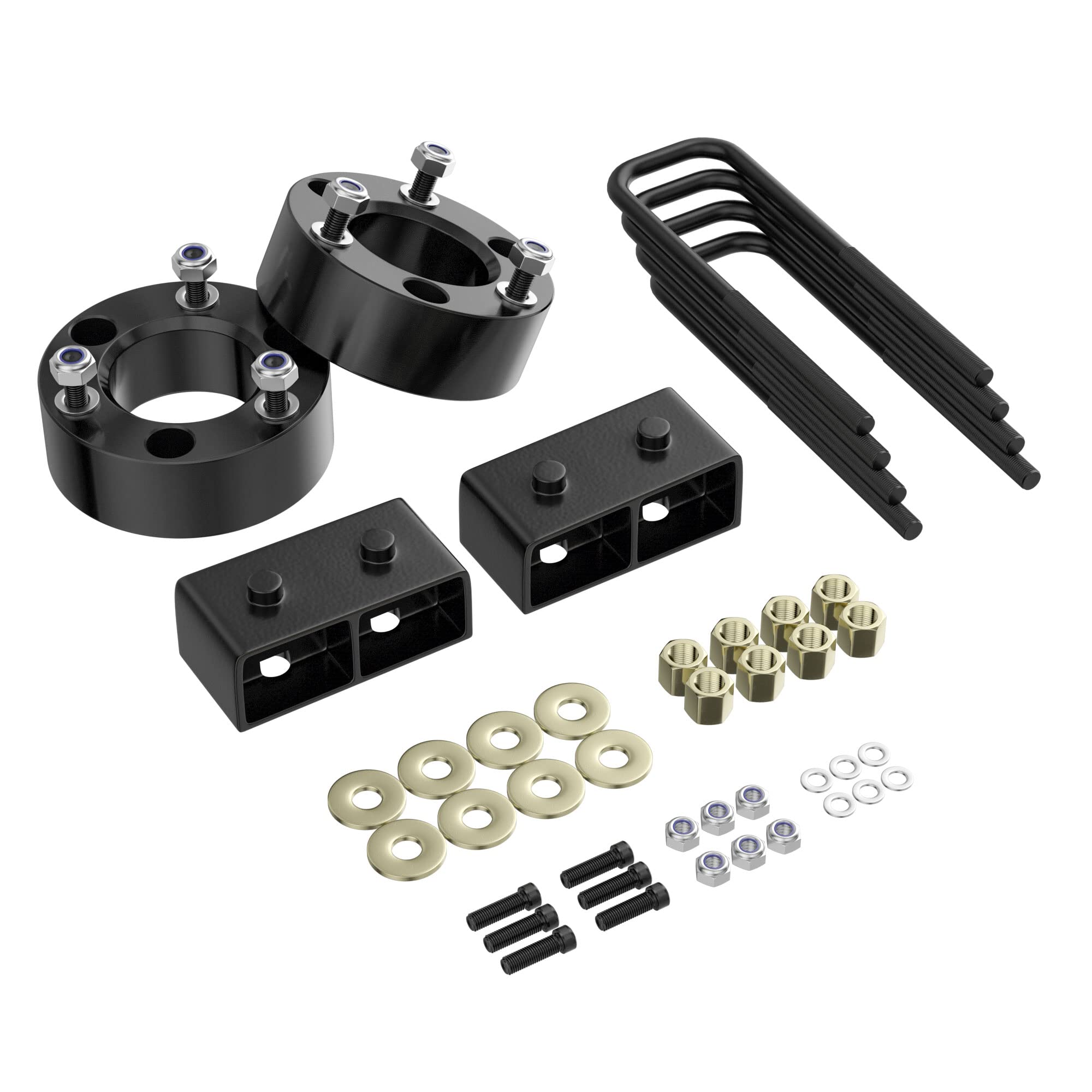 Leveling Lift Kit for 2004-2020 F150, 3" Front and 2" Rear Leveling Lift Kit Raise Your F150, 3"+2" Strut Spacers Height for 2004-2020 F150 2WD 4WD