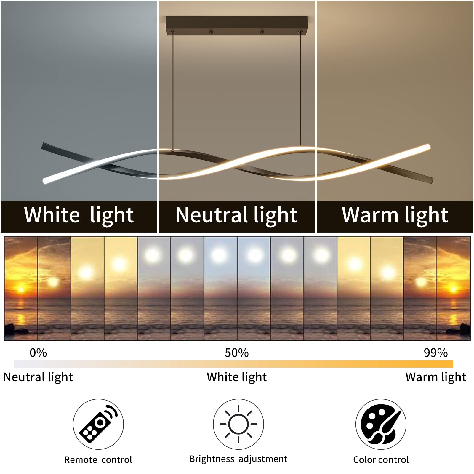 ثريا سقف حديثة من ماتفين، مصباح معلق من الأكريليك المقاوم للوميض مع جهاز تحكم عن بعد