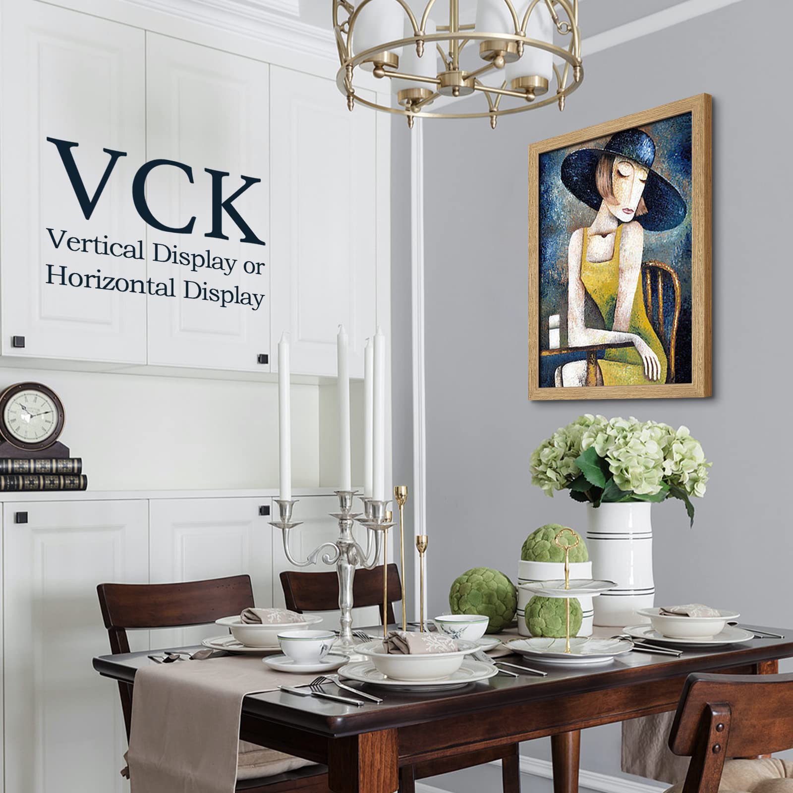 VCK 40x60 CM Oak Wood Frame for Poster & Picture, Natural Solid Wood Photo Frame, Wall Gallery Frame