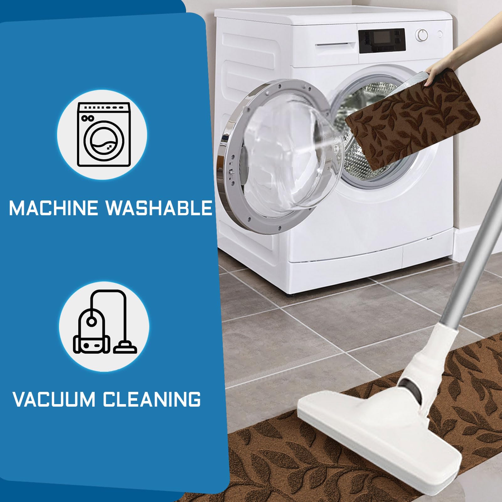 Bulijojo Non-Slip Carpet Stair Treads for Wooden Steps Set of 15, 30"X8" Indoor Stair Runner Stair Rugs for Dogs, Kids & Elders, Stair Mat with Reusable Adhesive (Leaf Brown)