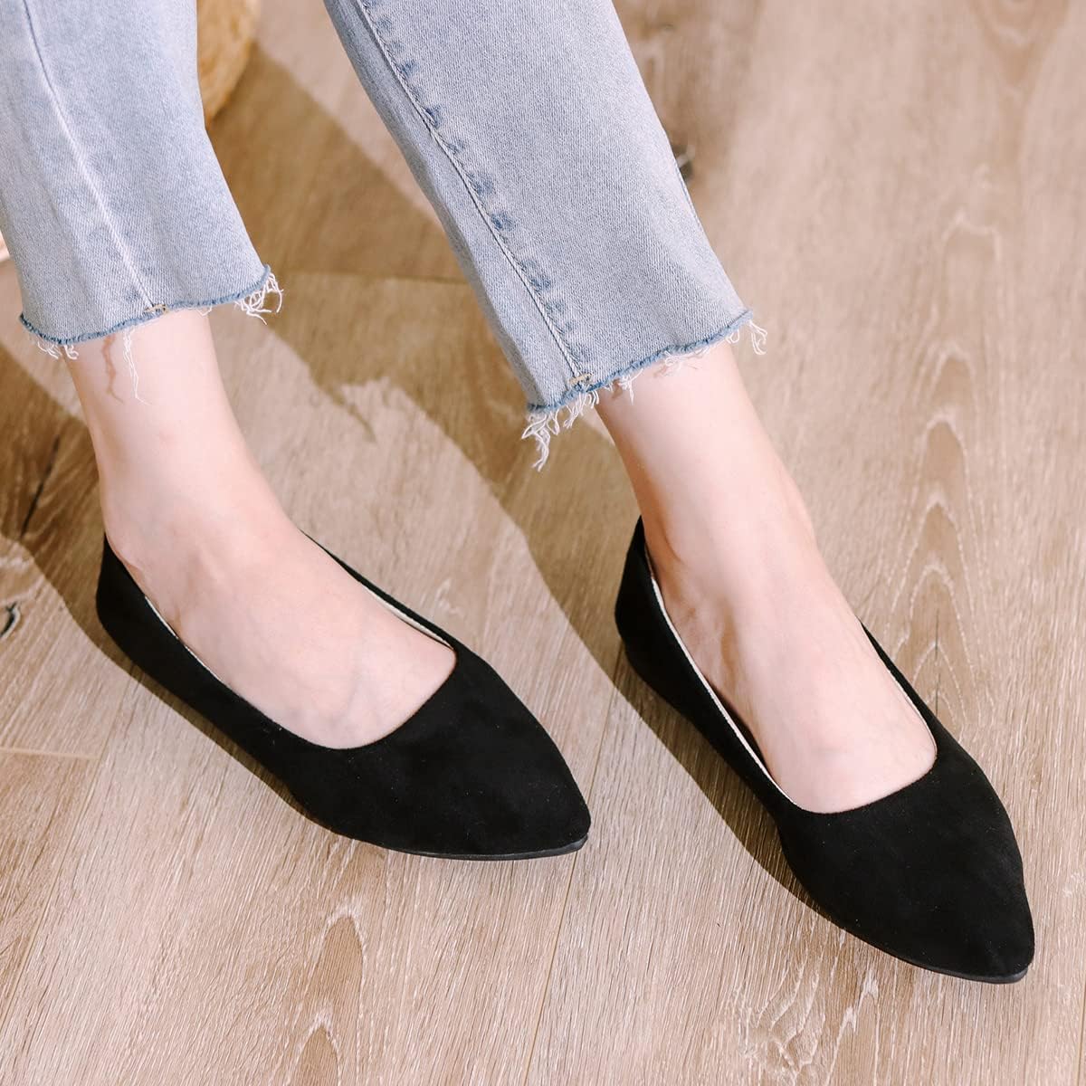 SIZE: 39 - ChaiRong Zhou Women Pointed Toe Ballets Flats Comfort Slip On Walking Shoes for Driving