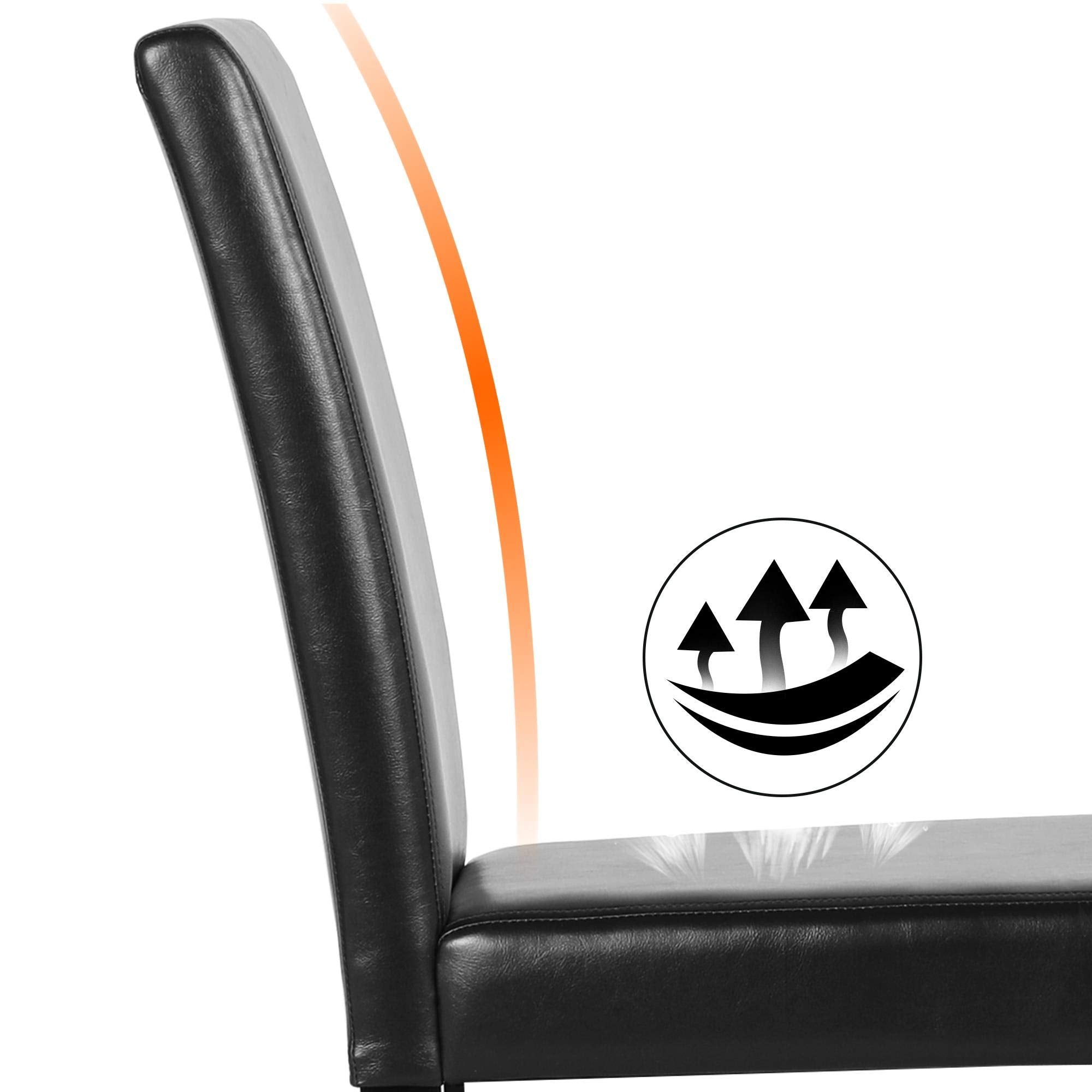 Chair High Chair Seat, Boho Accent Chair 4PCS Black Pu Capacity 280LB 16.5" L 16" W 38.58" H Living Room Bedroom Dining Rooms Garden