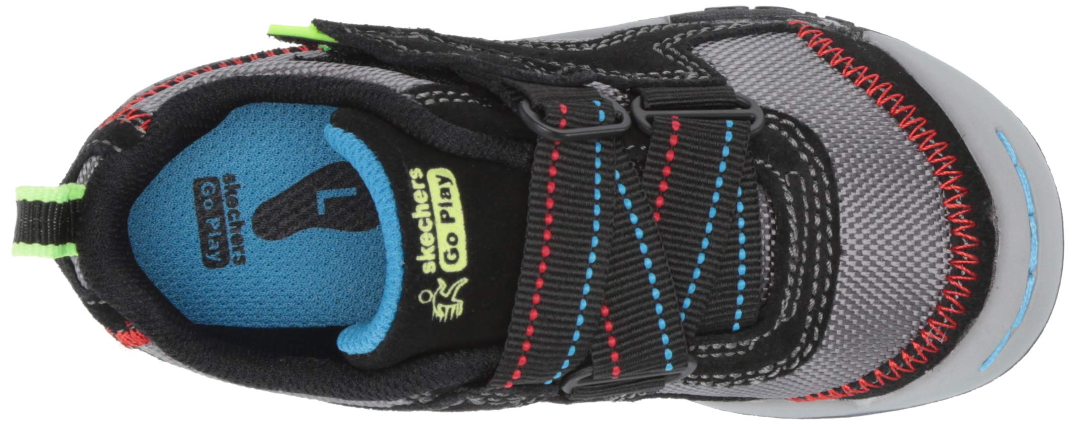 skecher Kids' Flex Play-Easy Pick Sneaker gray and black