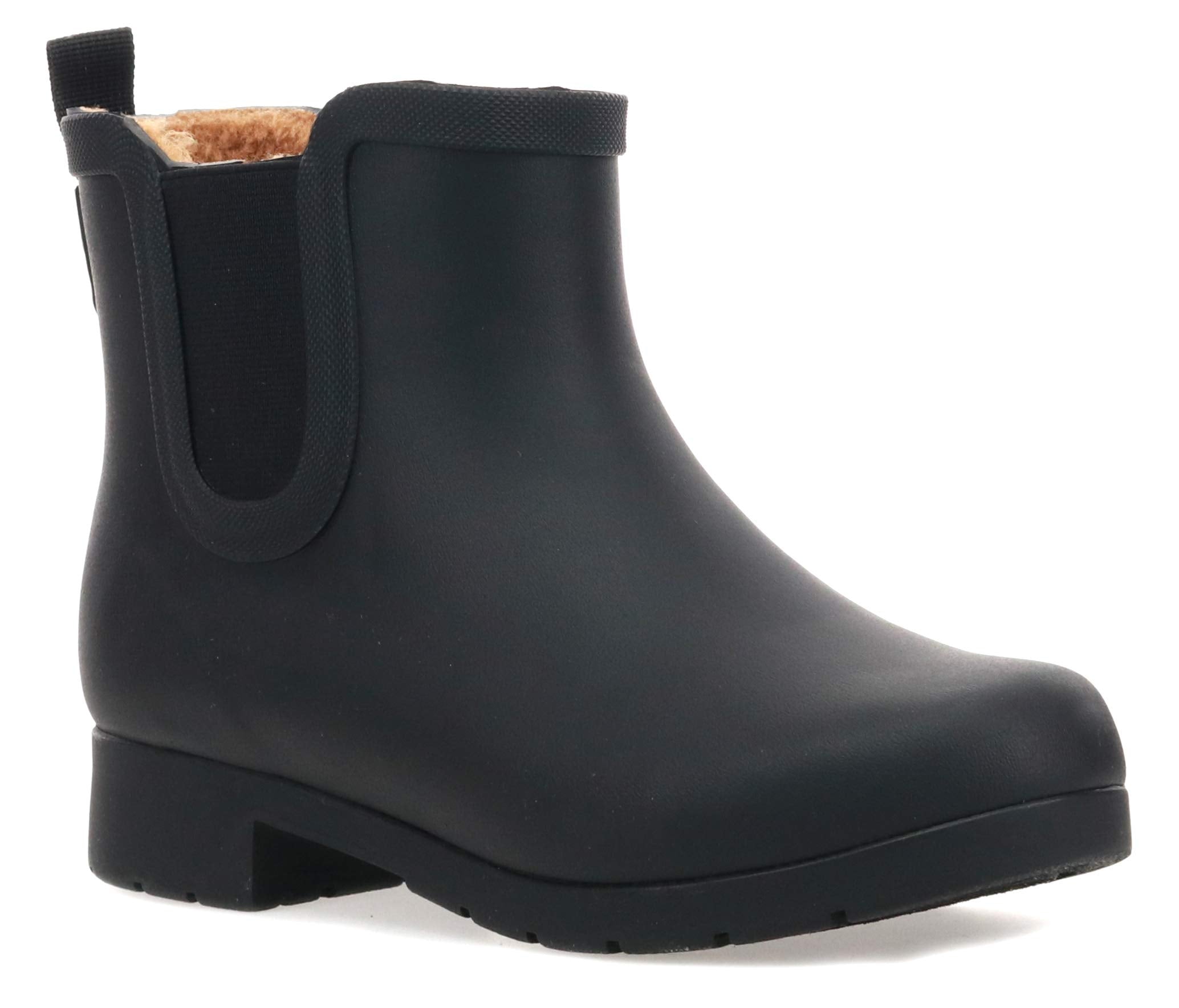 SIZE 38.5: Chooka Women's Waterproof Plush Chelsea Bootie Chelsea Boot, Delridge Black