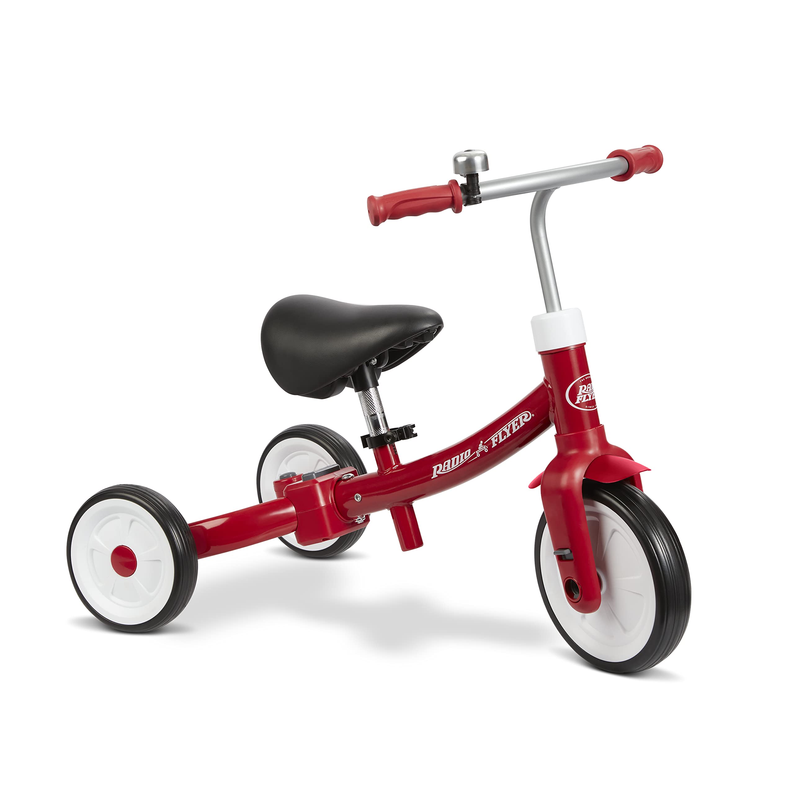 Radio Flyer Triple Play Trike, Toddler Tricycle, Balance Bike and Ride-On, Ages 1-3, Large, Red