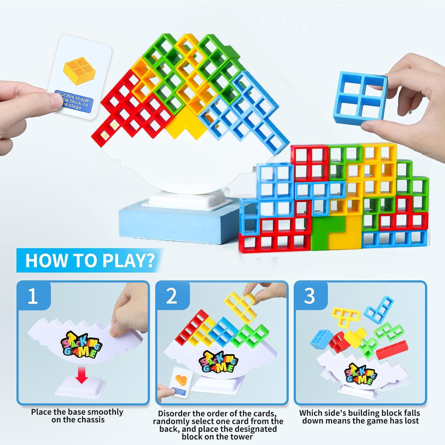 48 Pcs Tetra Tower Balance Stacking Blocks Game, Board Games for 2 Players