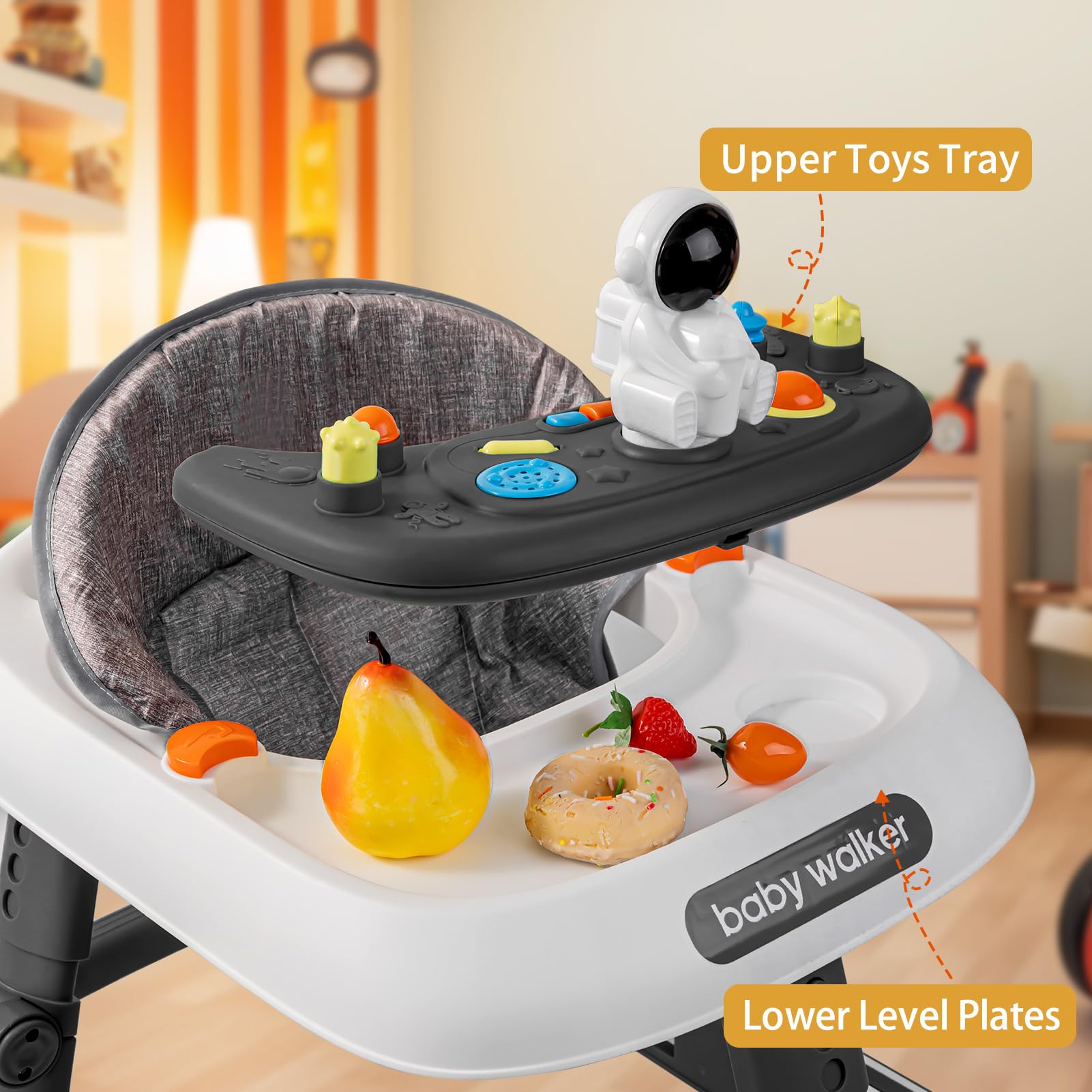 Baby Walker, 3-in-1 Foldable Baby Walker for Baby Boys and Baby Girls, 6-24 Months - D