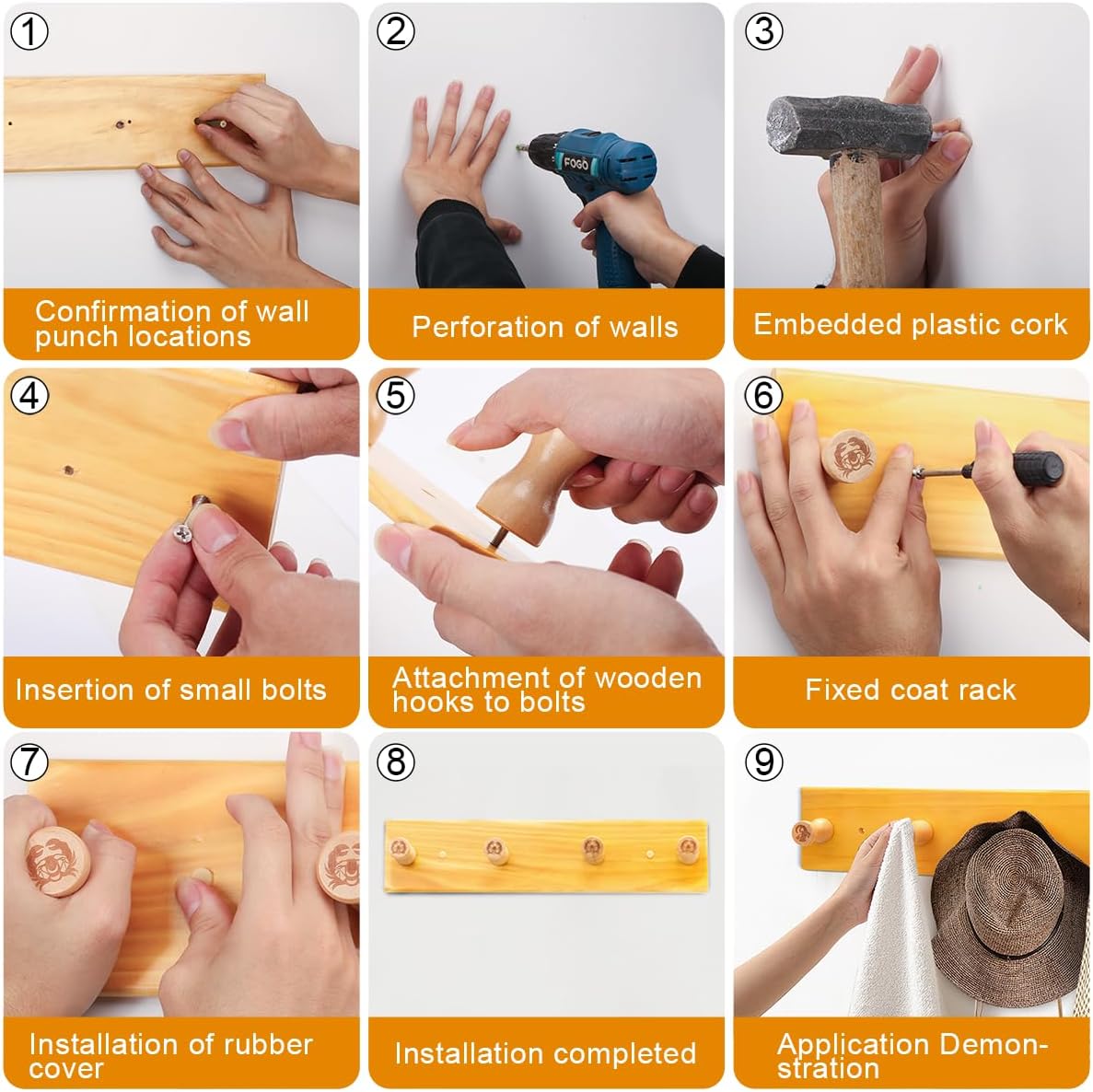 خطاف معطف على شكل كوكبة من CECOKESO، حامل معاطف خشبي مثبت على الحائط، رفوف ملابس للديكور، خطافات معاطف مثبتة على الحائط للمدخل، حامل مناشف مزود بـ 4 خطافات لتعليق القبعة والحقيبة (برج القوس)