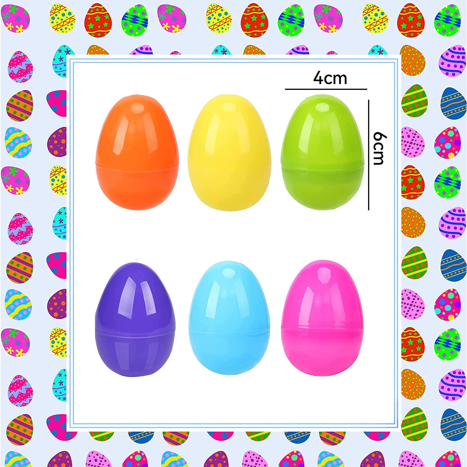 JZS 25pcs Eggs, 2.4 Inch Plastic Eggs Fillable Candy Party Themed Gift Fillers Decoration Classroom Reward Gifts