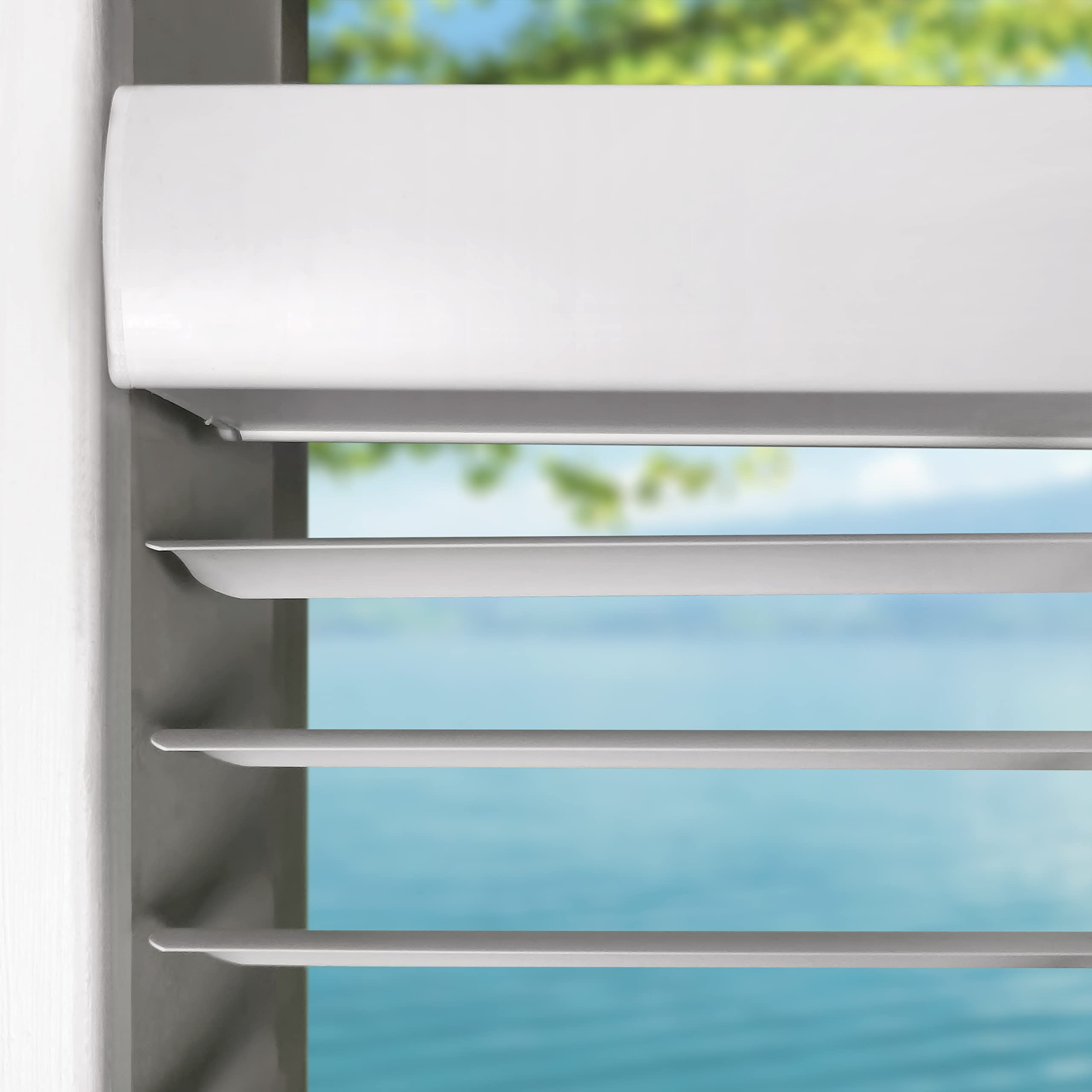 Calyx Interiors 2.5 cm Cordless Vinyl Mini Blinds, White, 77 W x 152 H cm