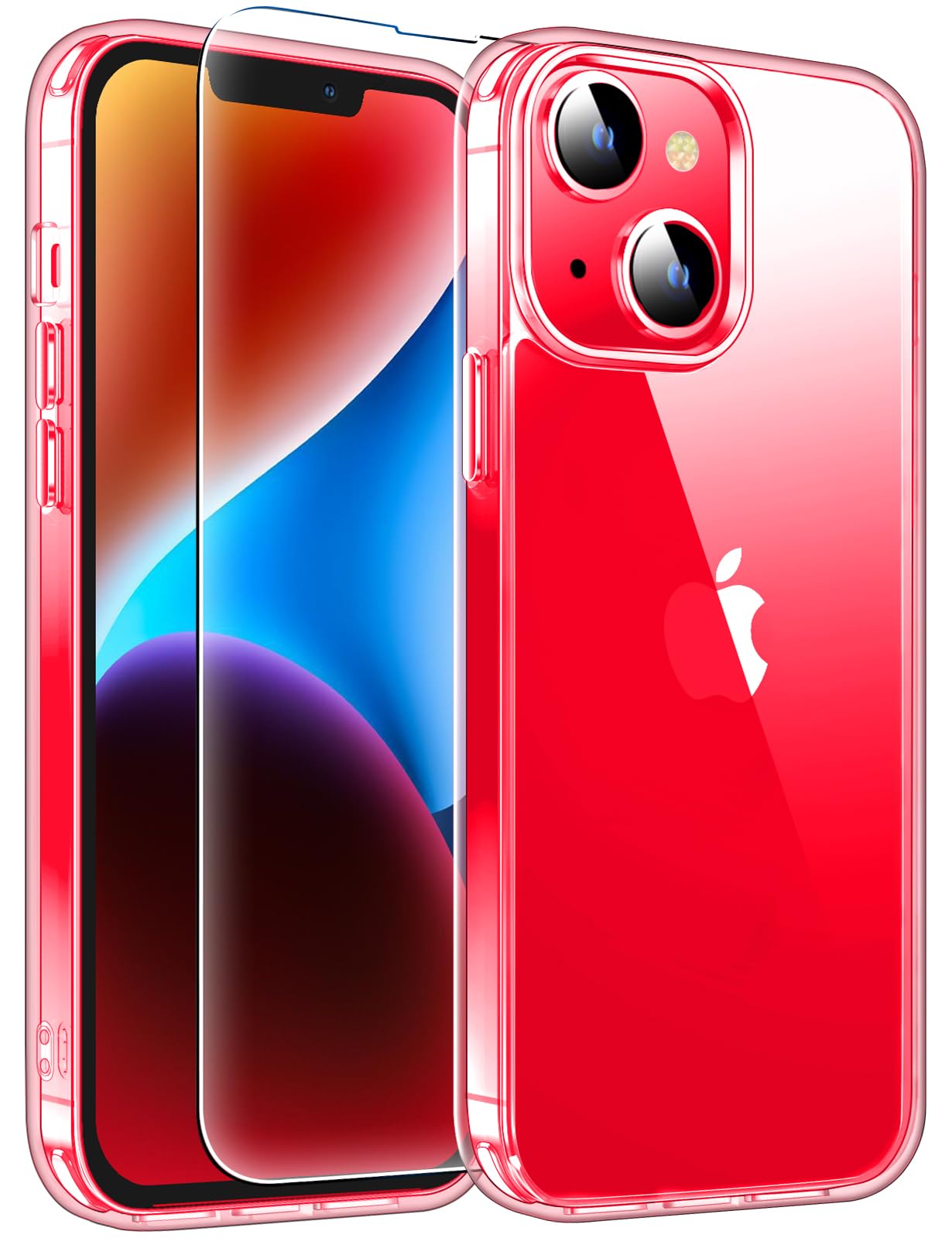 MOZOTER 2-in-1 for iPhone 14 Case & iPhone 13 Case - Crystal Clear