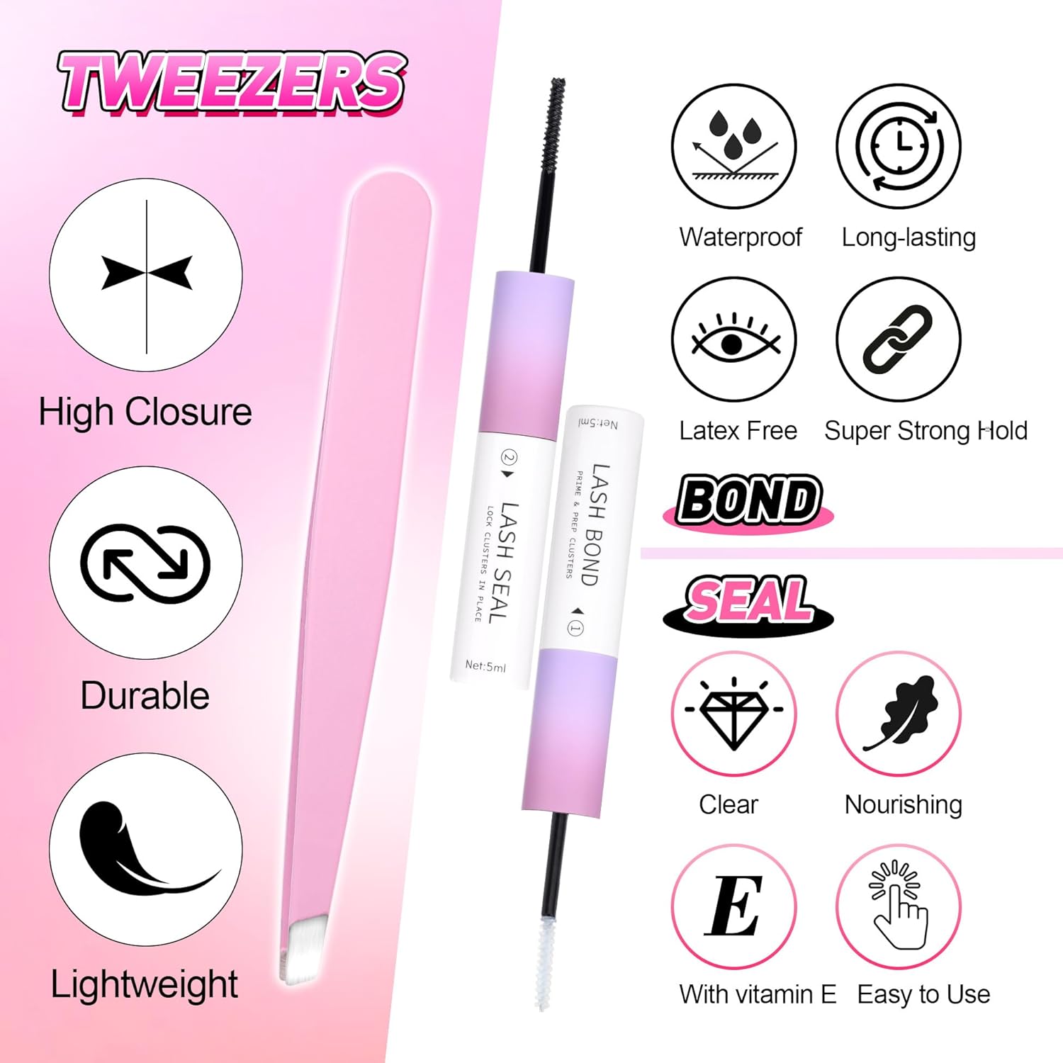 wiwoseo Individual Eyelashes Cluster Lashes Kit Lashes Individual Cluster Kit 60+80+100D Lash Clusters