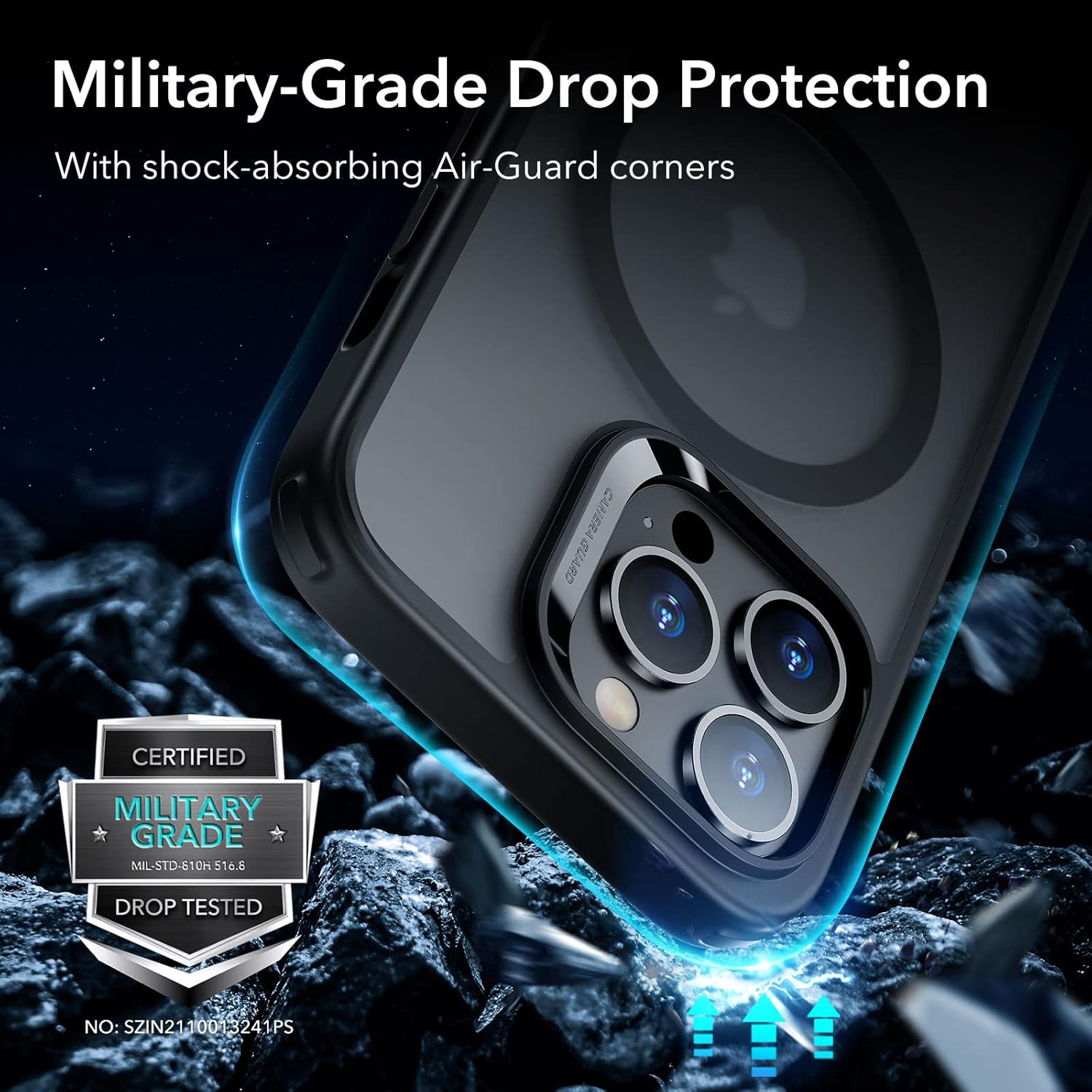 ESR iPhone 14 Pro Max Case, MagSafe Wireless Charging Magnetic Phone Case, Military Grade Shockproof, Scratch Resistant, Classic Hybrid Cover for iPhone 14 Pro Max, Black and Clear White