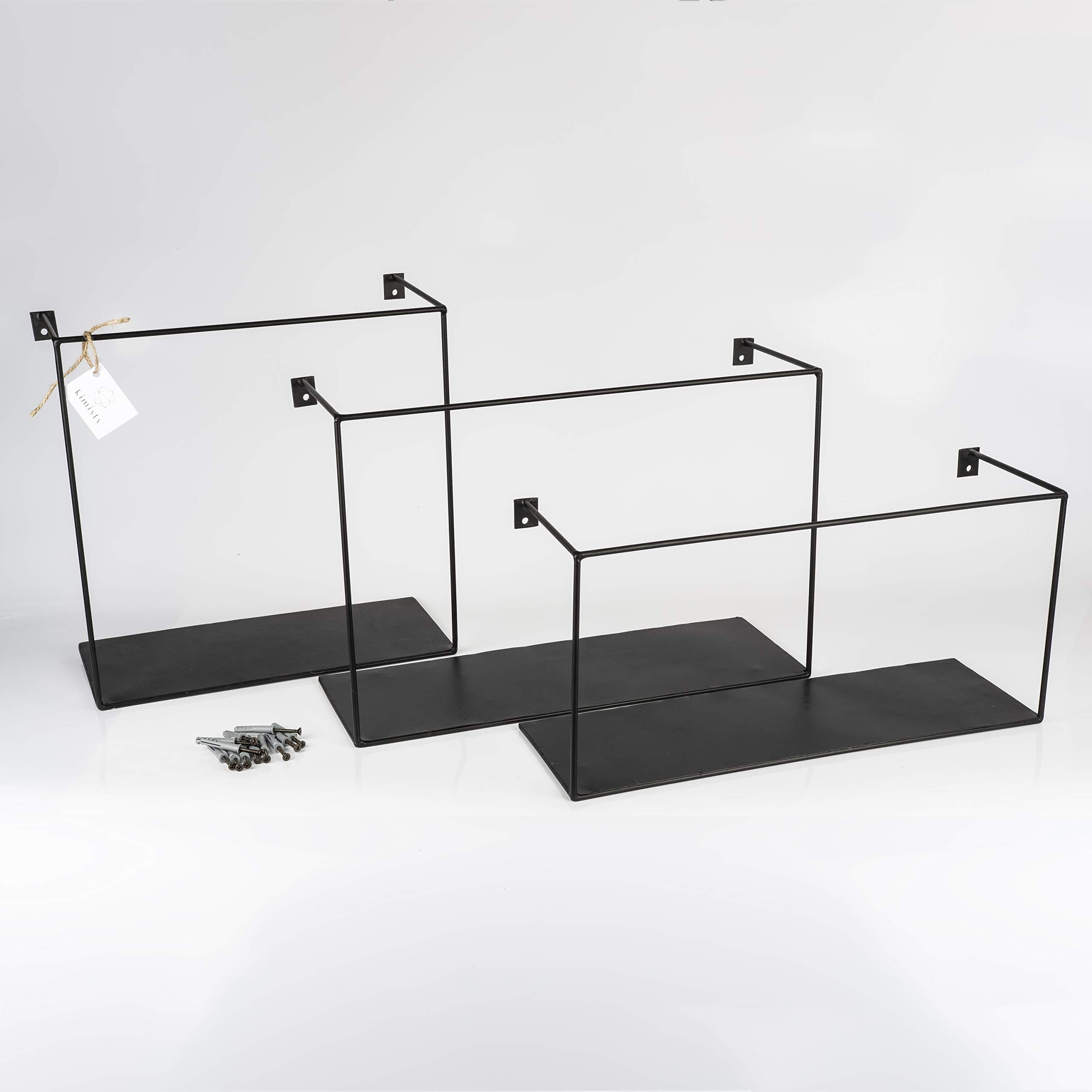 kimisty Set of 3 Metal Intersecting Wall Shelves