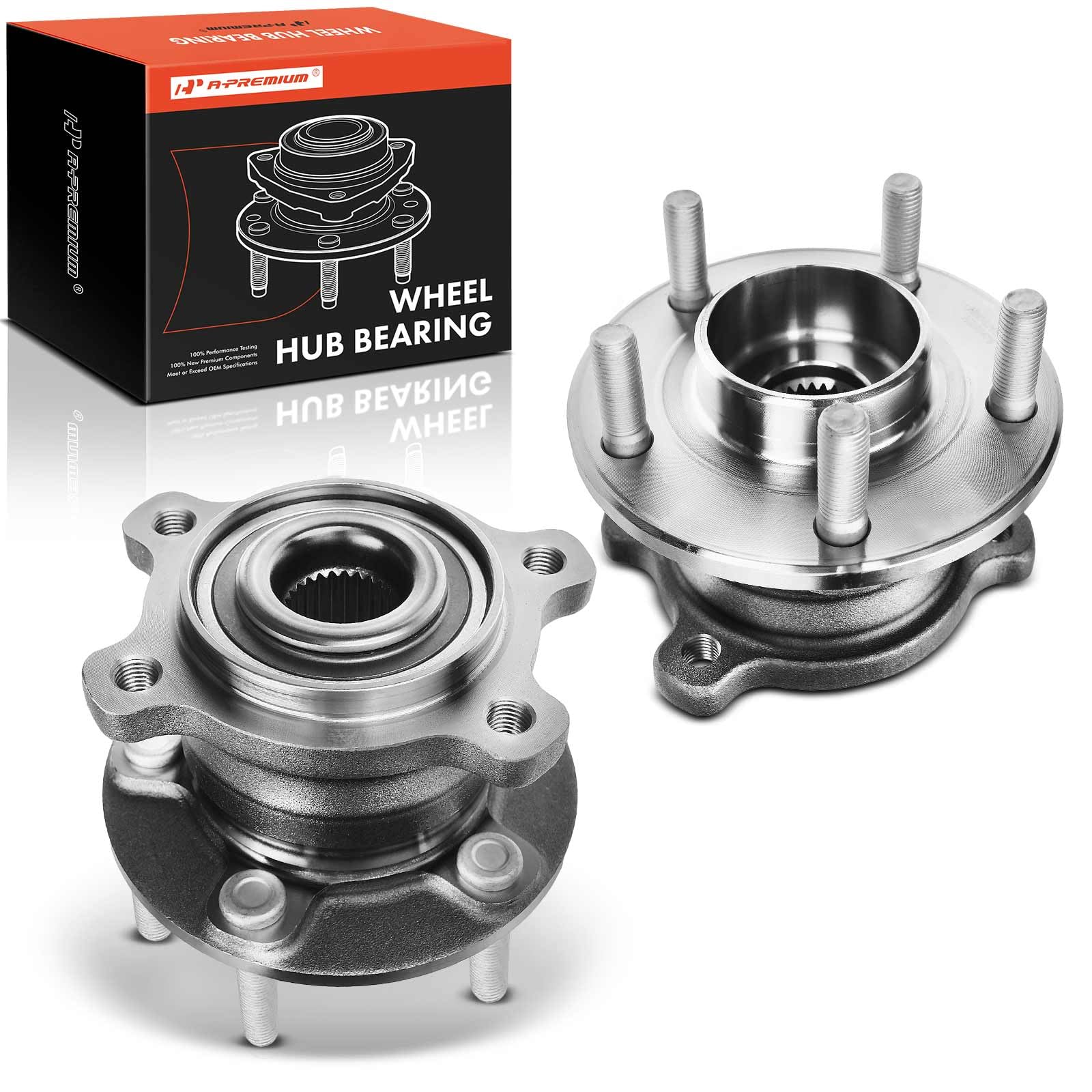 A-Premium 2 x Rear Wheel Bearing and Hub Assembly with 5-Lug Compatible with Ford Escape 2013-2019 & Lincoln MKC 2015-2019, AWD Only