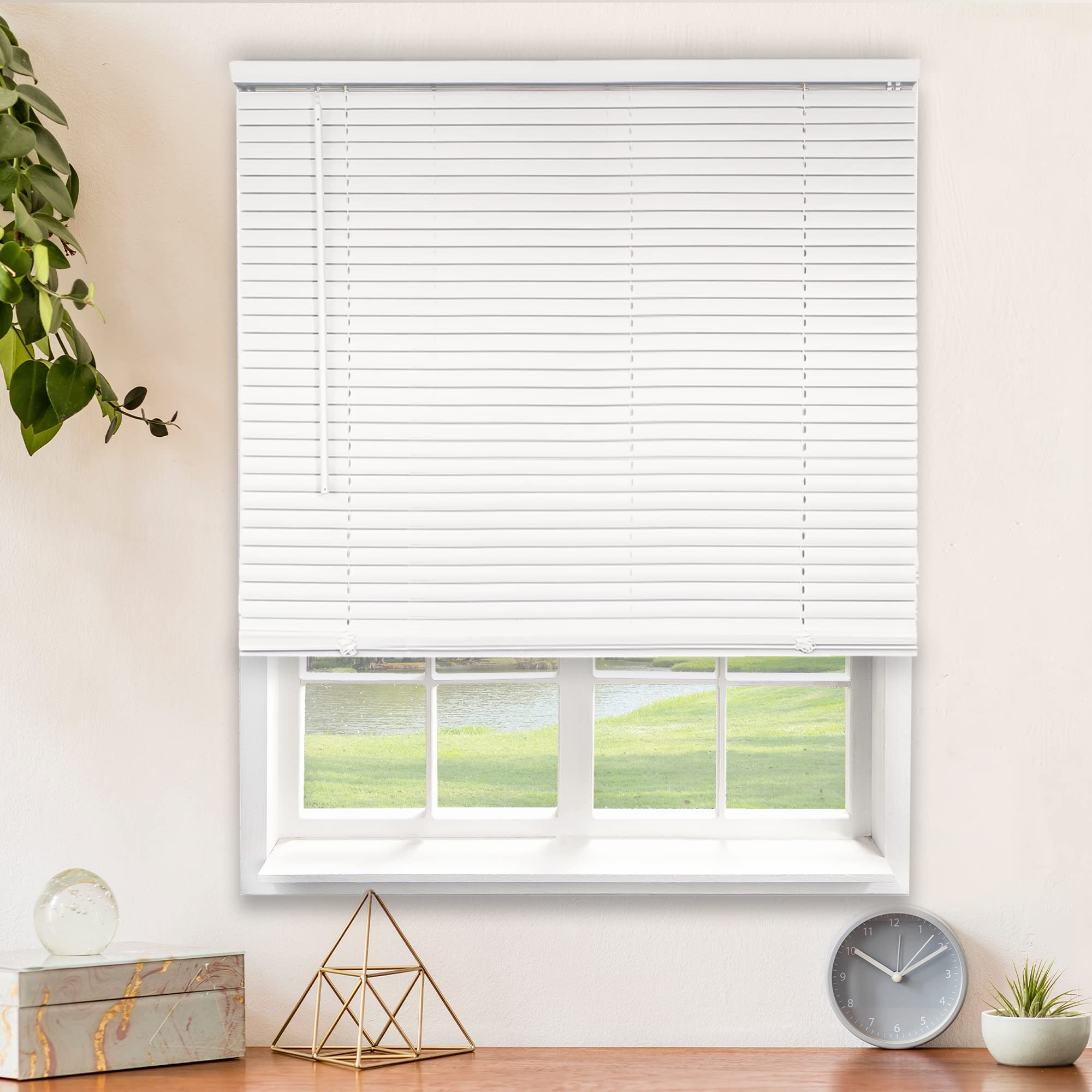 CHICOLOGY Blinds for Windows, Gloss White, 152.4 W x 152.4 H cm