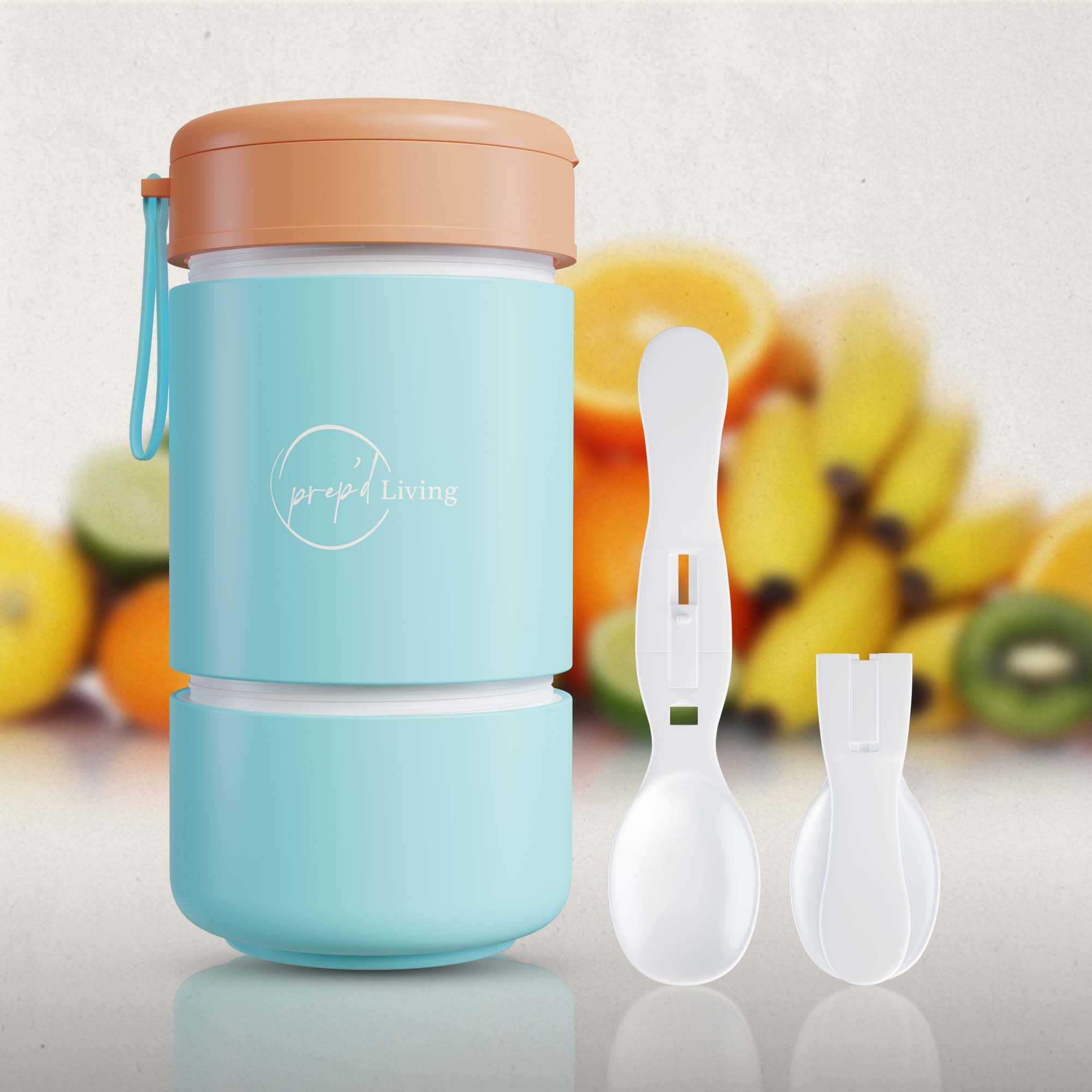 Prep'd Living Overnight Oats Containers with Lids - Portable Meal Prep