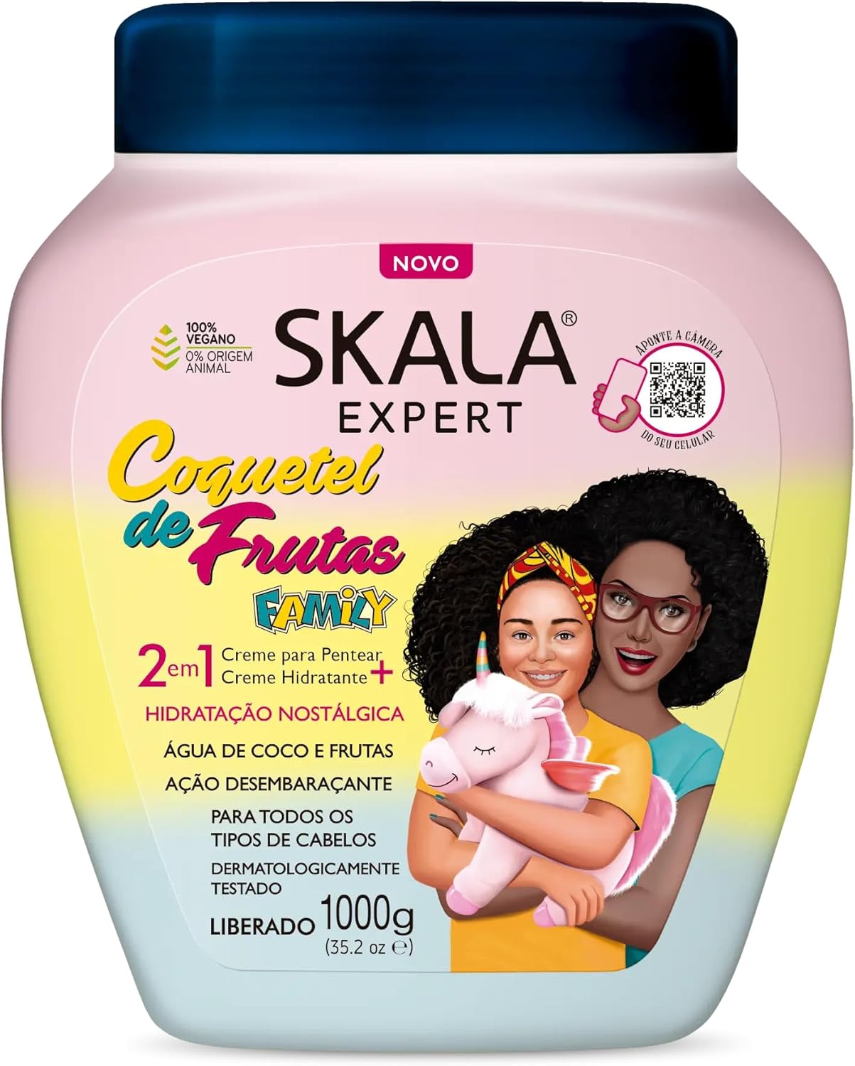 Skala Coquetel De Frutas Hair Cream Hair Treatment Conditioning (1000G) Imported From Brazil