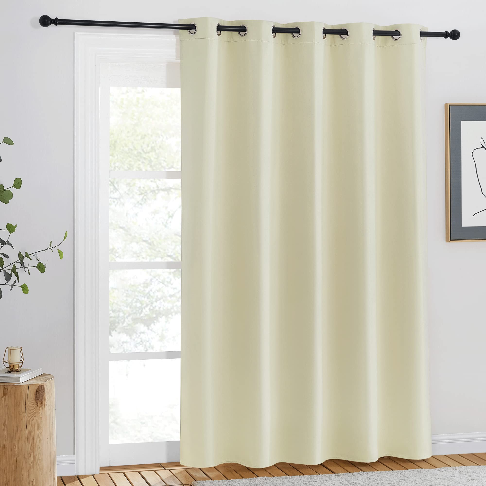 NICETOWN Room Darkening Beige Curtain 167.6 cm wide x 213 cm long .