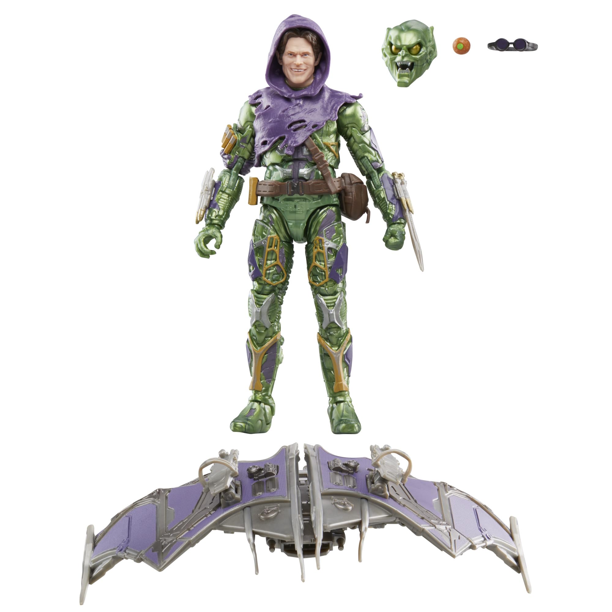 مجموعة Marvel Legends لشخصيتي Green Goblin وSpider-Man No Way Home الفاخرة مقاس 6 بوصات مع 6 ملحقات