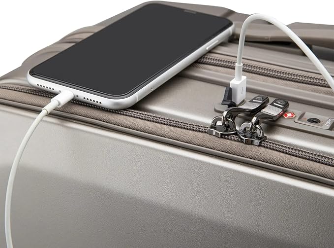 حقيبة كمبيوتر محمول VERAGE بعجلات ذات هيكل قوي وجيب أمامي مع حجرة كمبيوتر محمول ومنفذ USB حقيبة كمبيوتر محمول متدحرجة للأعمال والمكتب
