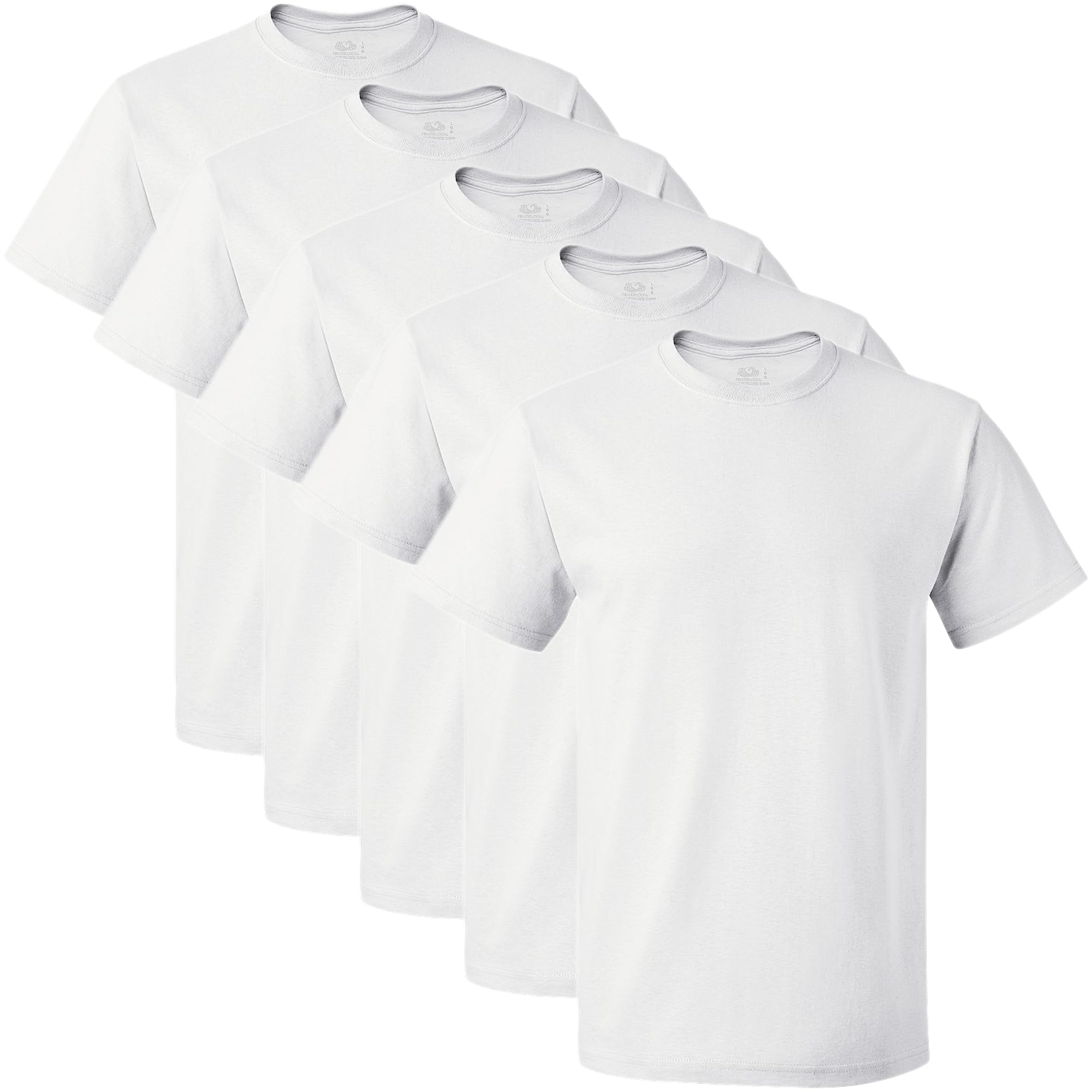 Fruit of the Loom Men's White Crew T-Shirt, White, XX-Large (Pack of 6)