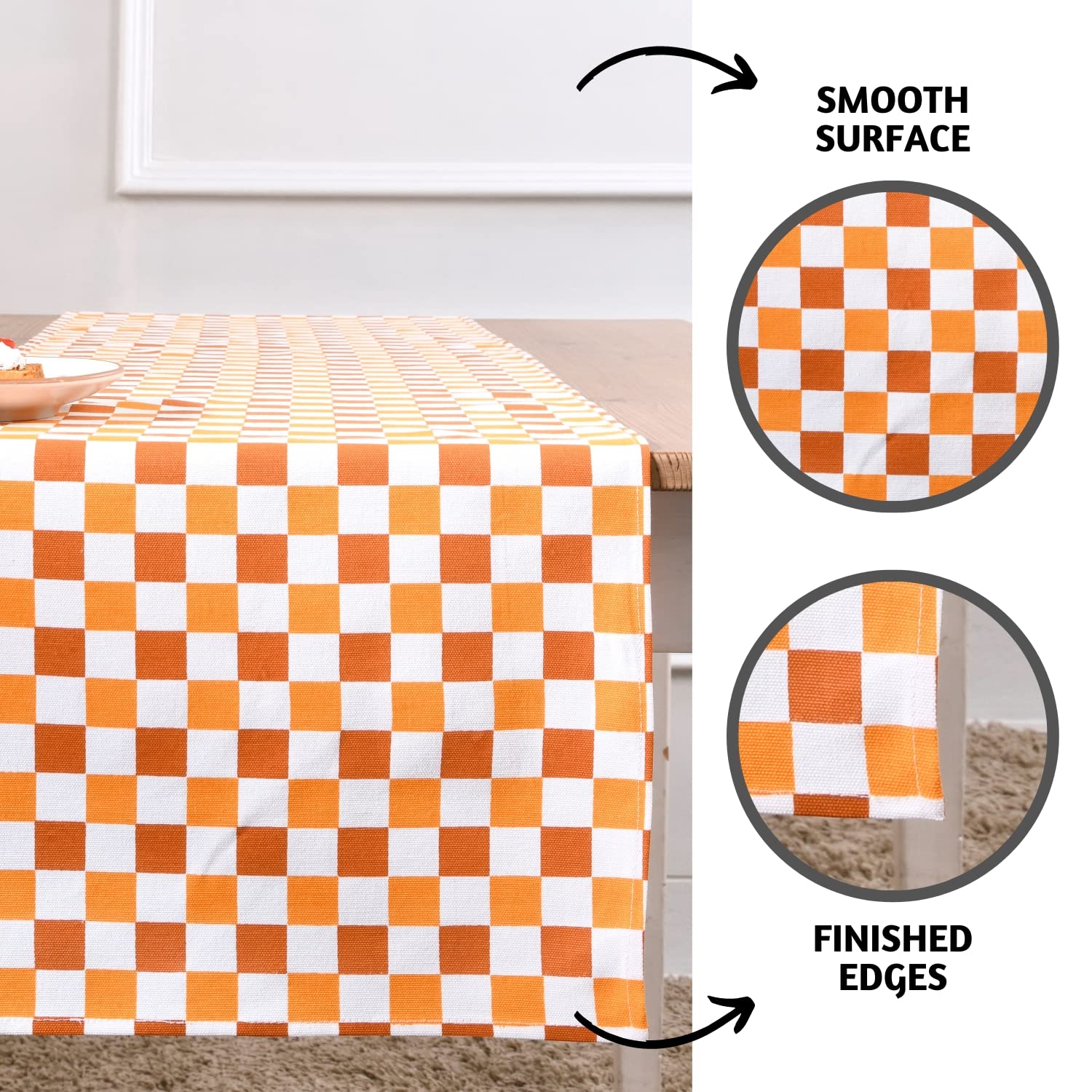 مفرش طاولة غولدي ١٠٠٪ قطن ٣٥.٥٦ × ٢٧٤.٣٢ سم