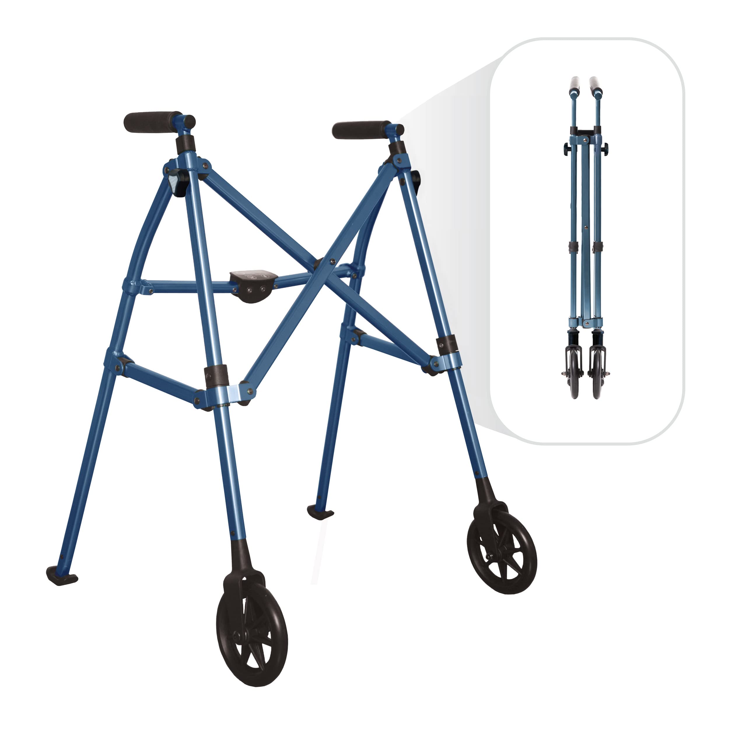 مشاية Stander Wonder Walker خفيفة الوزن قابلة للطي وموفرة للمساحة للبالغين وكبار السن (أزرق كوبالت)